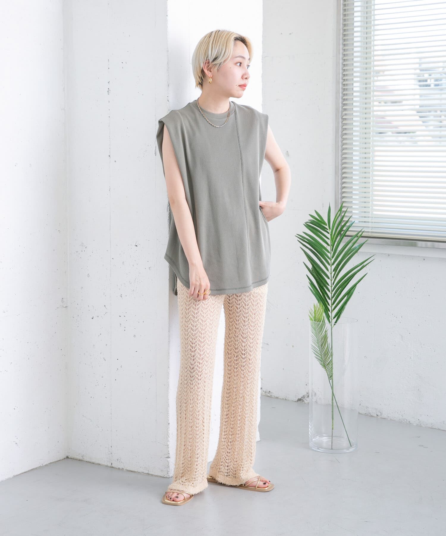  「透かし編みニットパンツ」|その他|