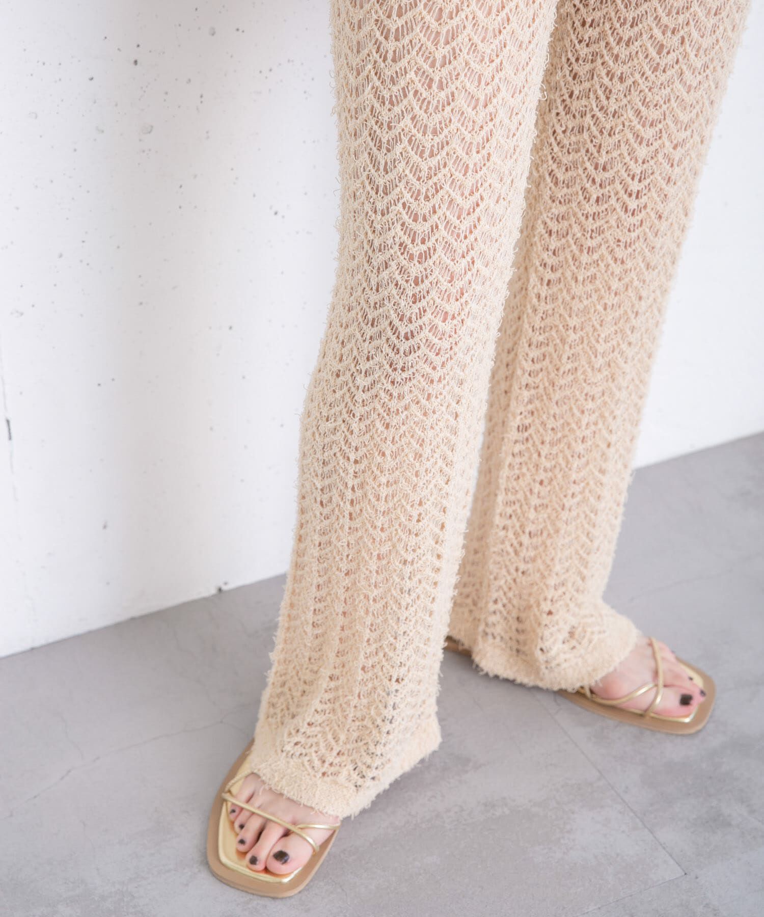  「透かし編みニットパンツ」|その他|