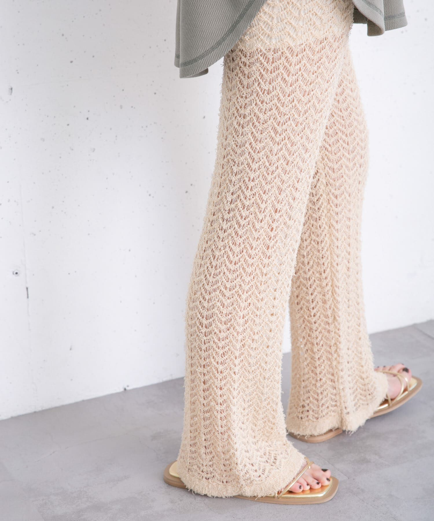  「透かし編みニットパンツ」|その他|