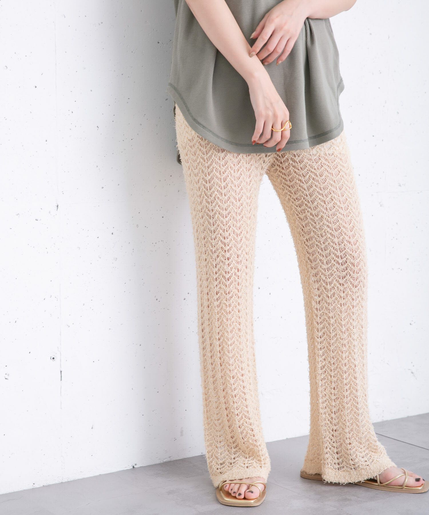  「透かし編みニットパンツ」|その他|