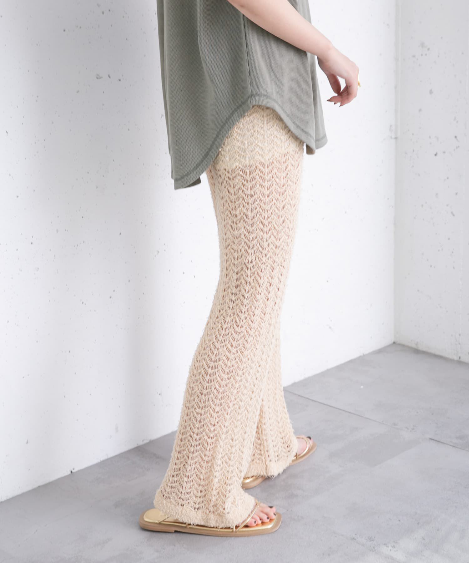  「透かし編みニットパンツ」|その他|
