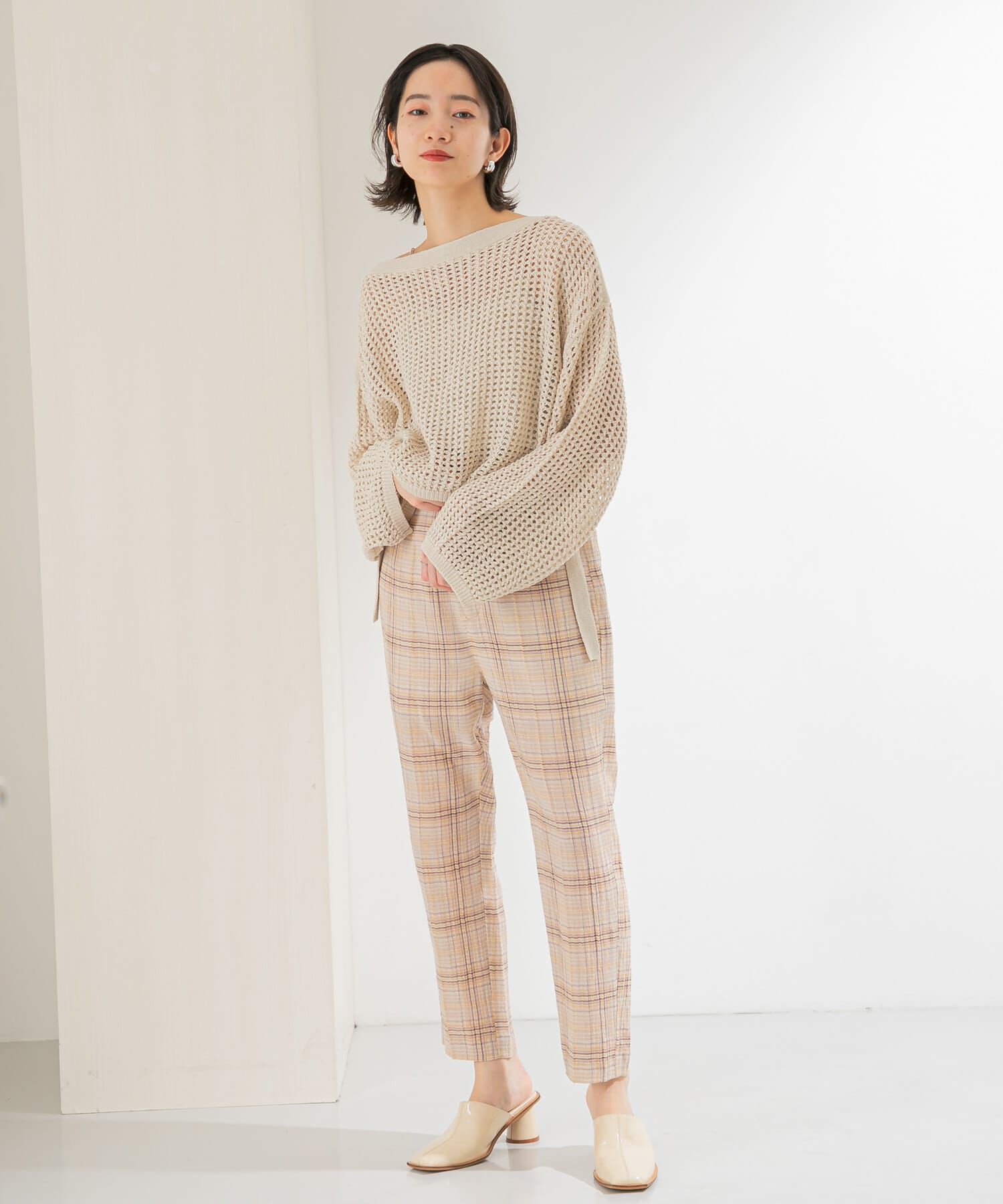  「シアーチェックパンツ」|その他|