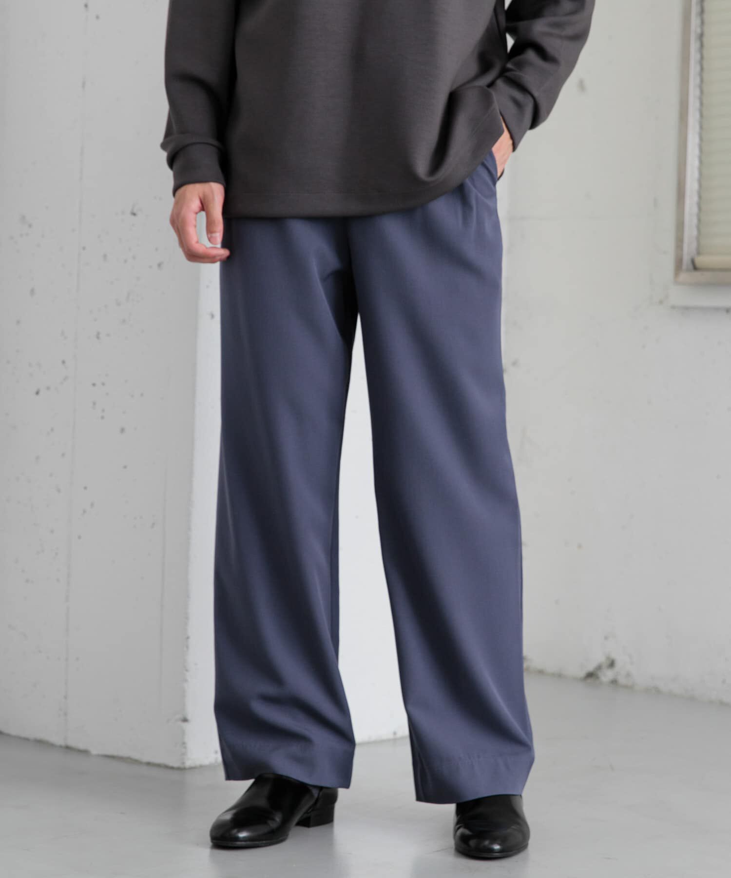 SENSE OF PLACE by URBAN RESEARCH「『イージーケア』ダブルタックワイドパンツ」|その他|ブルー