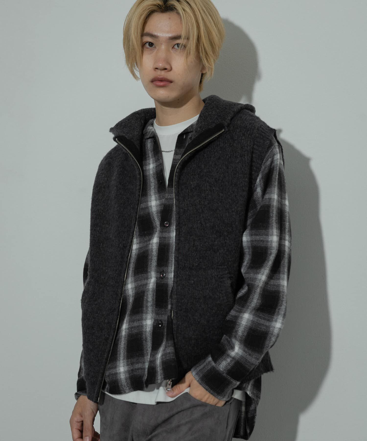 SENSE OF PLACE by URBAN RESEARCH「『洗濯可』シャギーフーディーベスト」|ベスト・ジレ|