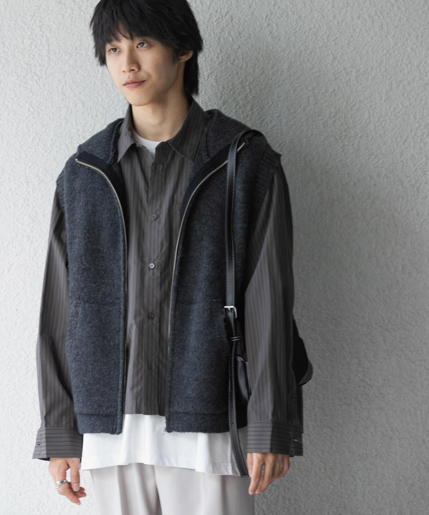 SENSE OF PLACE by URBAN RESEARCH「『洗濯可』シャギーフーディーベスト」|ベスト・ジレ|