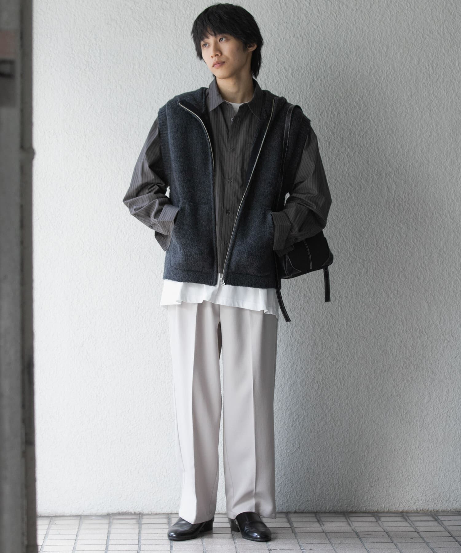 SENSE OF PLACE by URBAN RESEARCH「『洗濯可』シャギーフーディーベスト」|ベスト・ジレ|