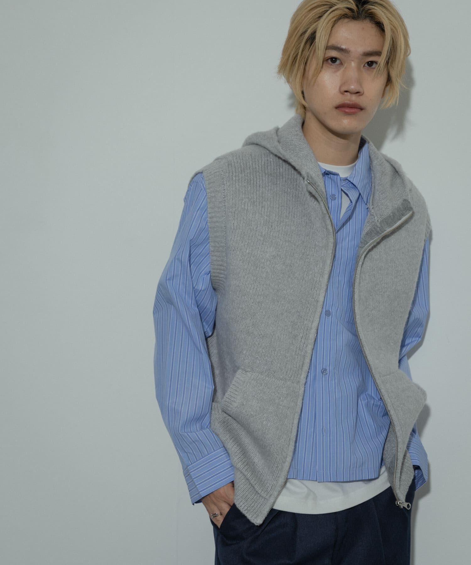 SENSE OF PLACE by URBAN RESEARCH「『洗濯可』シャギーフーディーベスト」|ベスト・ジレ|