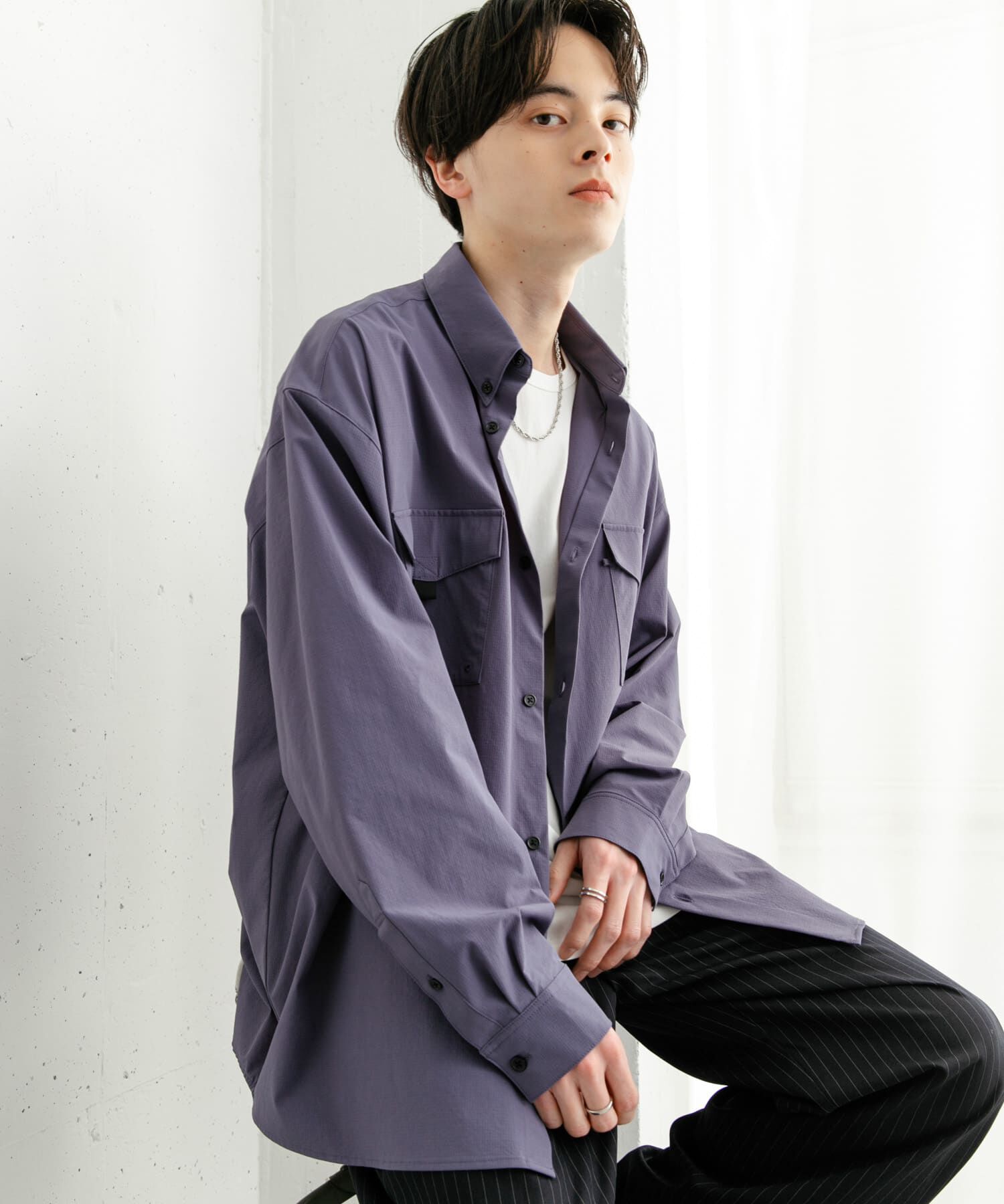 SENSE OF PLACE by URBAN RESEARCH「リップストップフィッシングシャツ」|シャツ・ブラウス|ブルー