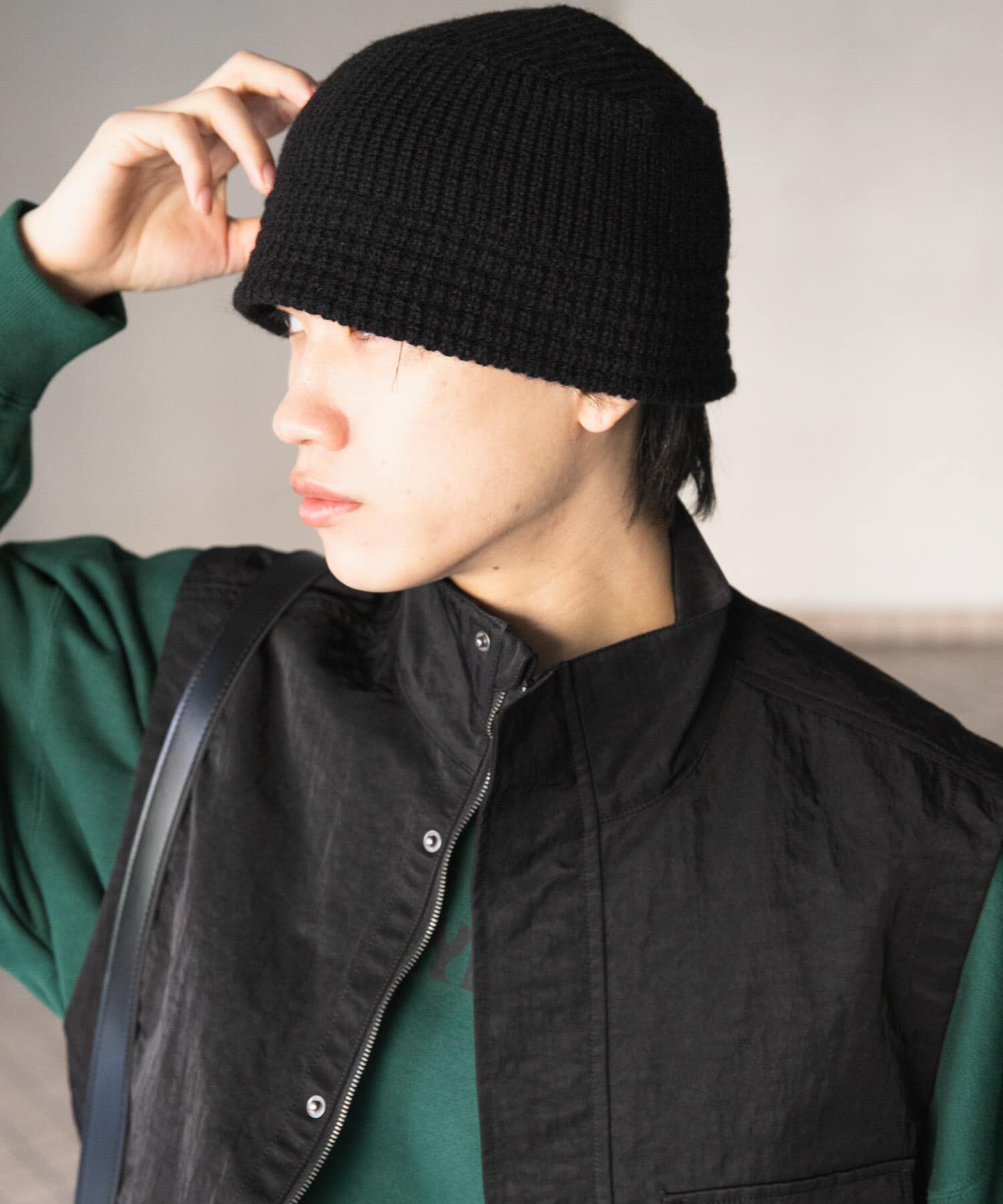 SENSE OF PLACE by URBAN RESEARCH「ニットバケットハット」|ハット|ブラック