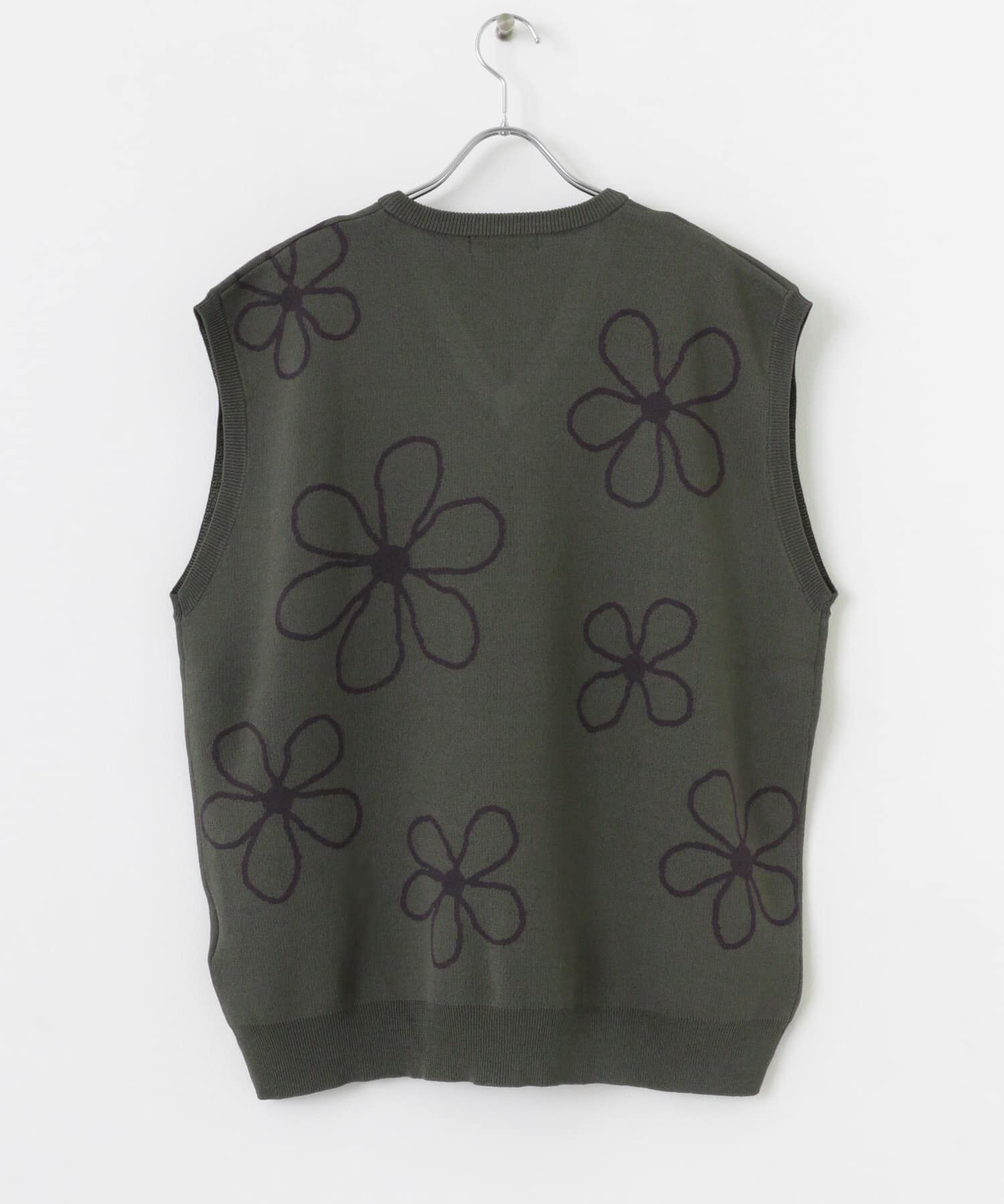 SENSE OF PLACE by URBAN RESEARCH「ポップアートフラワーニットベスト」|ベスト・ジレ|