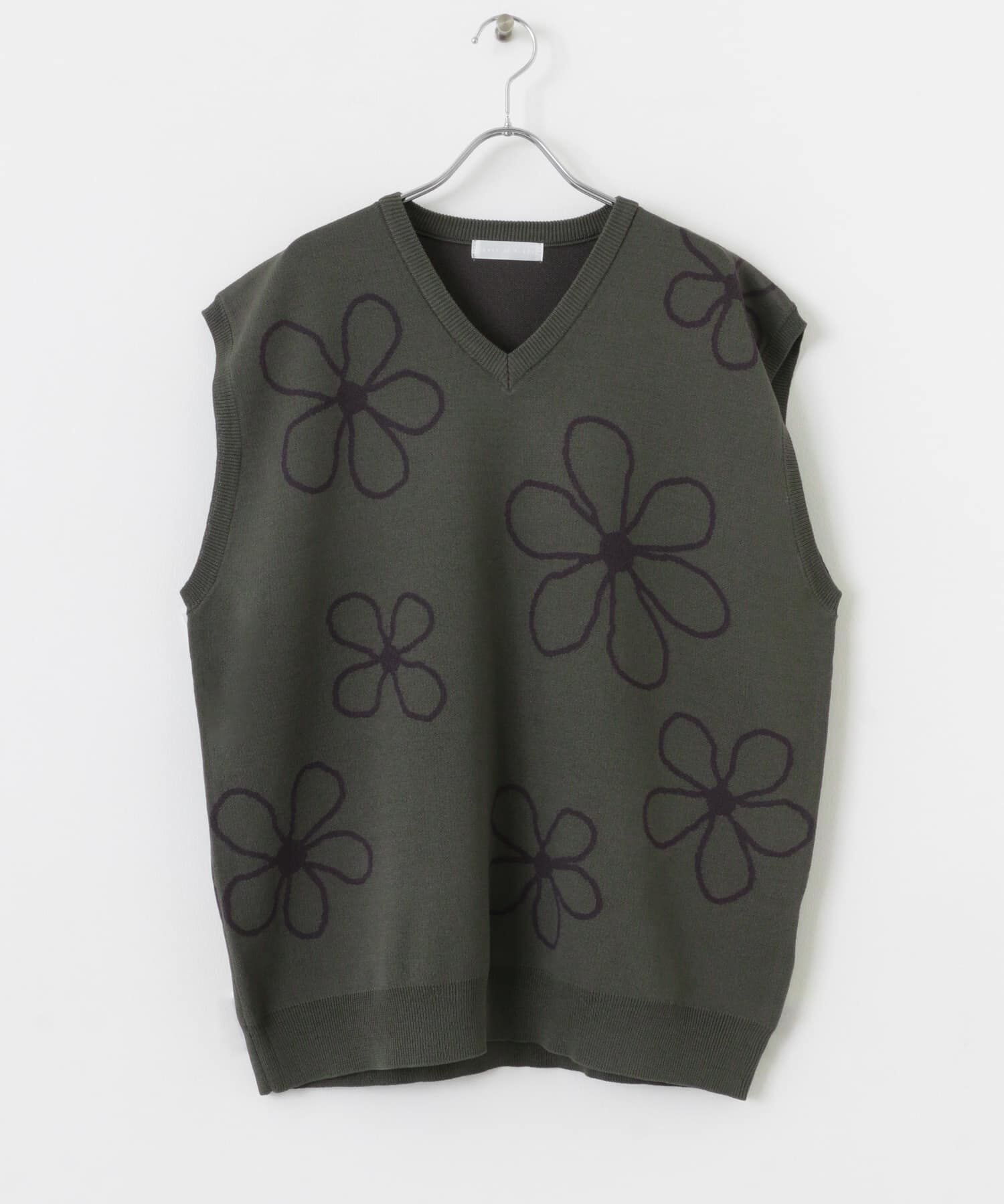 SENSE OF PLACE by URBAN RESEARCH「ポップアートフラワーニットベスト」|ベスト・ジレ|