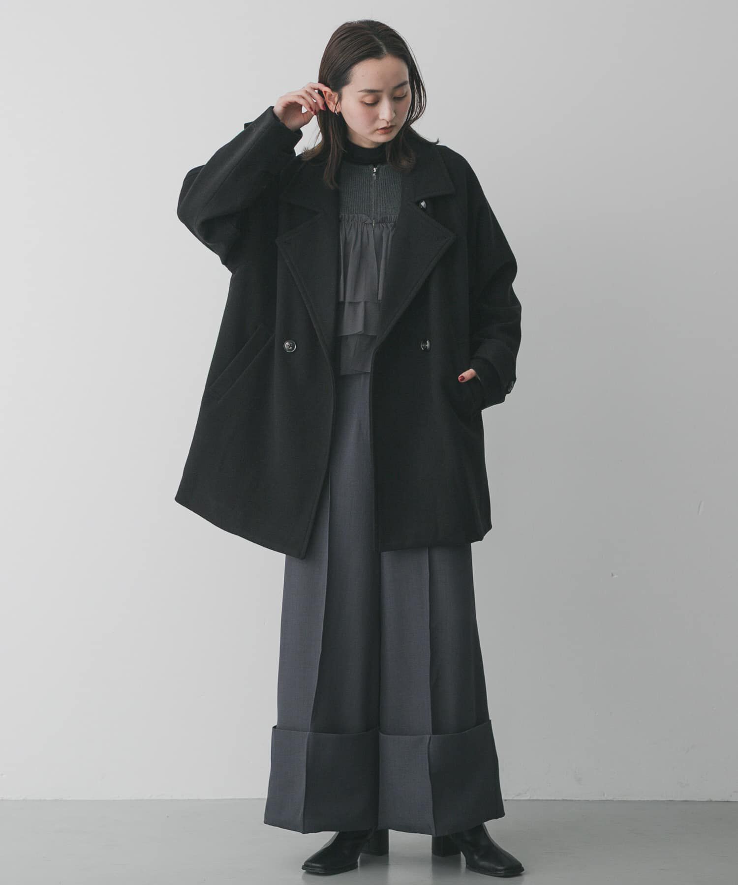 SENSE OF PLACE by URBAN RESEARCH「テーラードミドルコート」|ノーカラーコート|