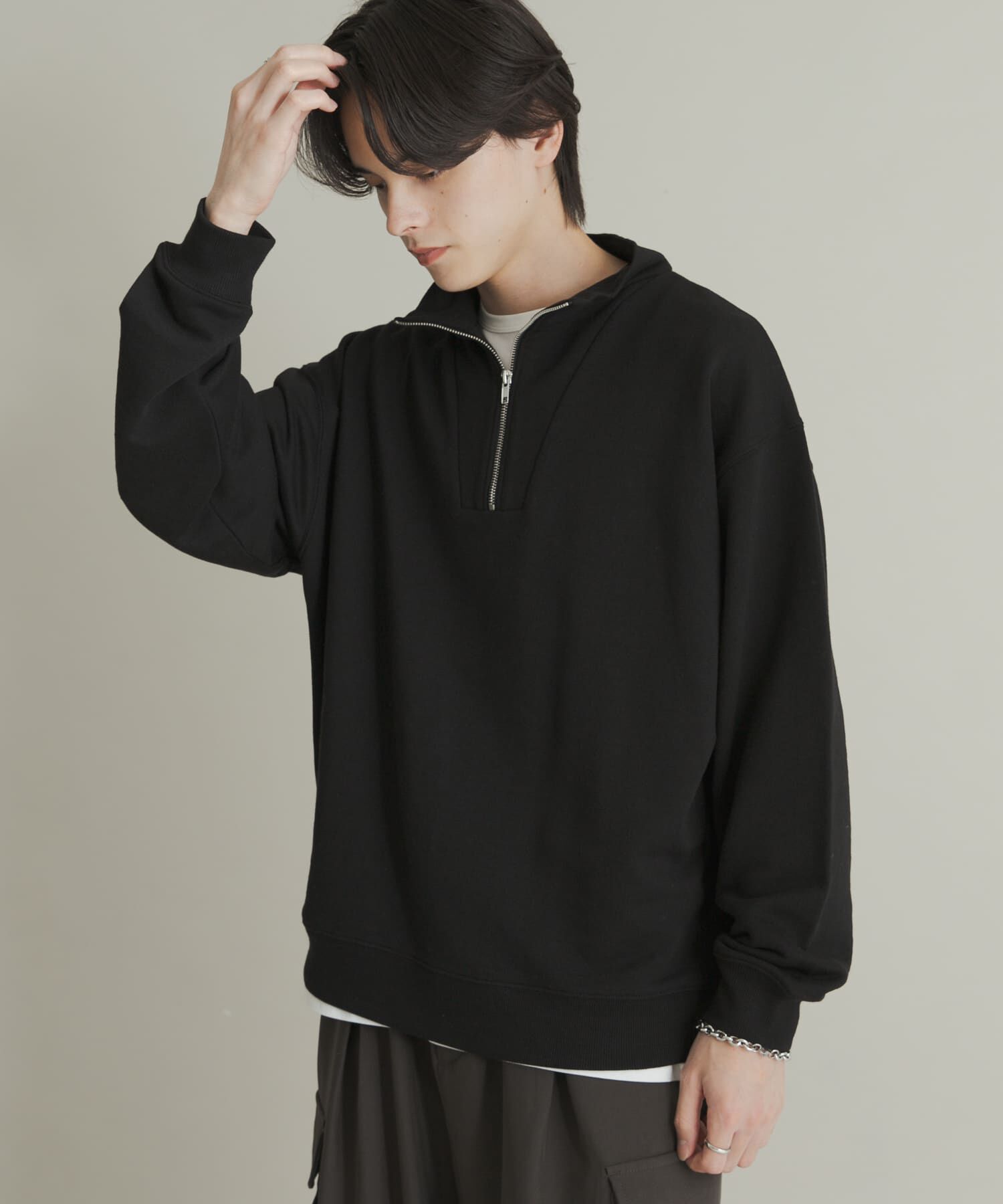 SENSE OF PLACE by URBAN RESEARCH「『一部WEB限定カラー』ハーフジップロングスリーブスウェット」|スウェット・ジャージ|