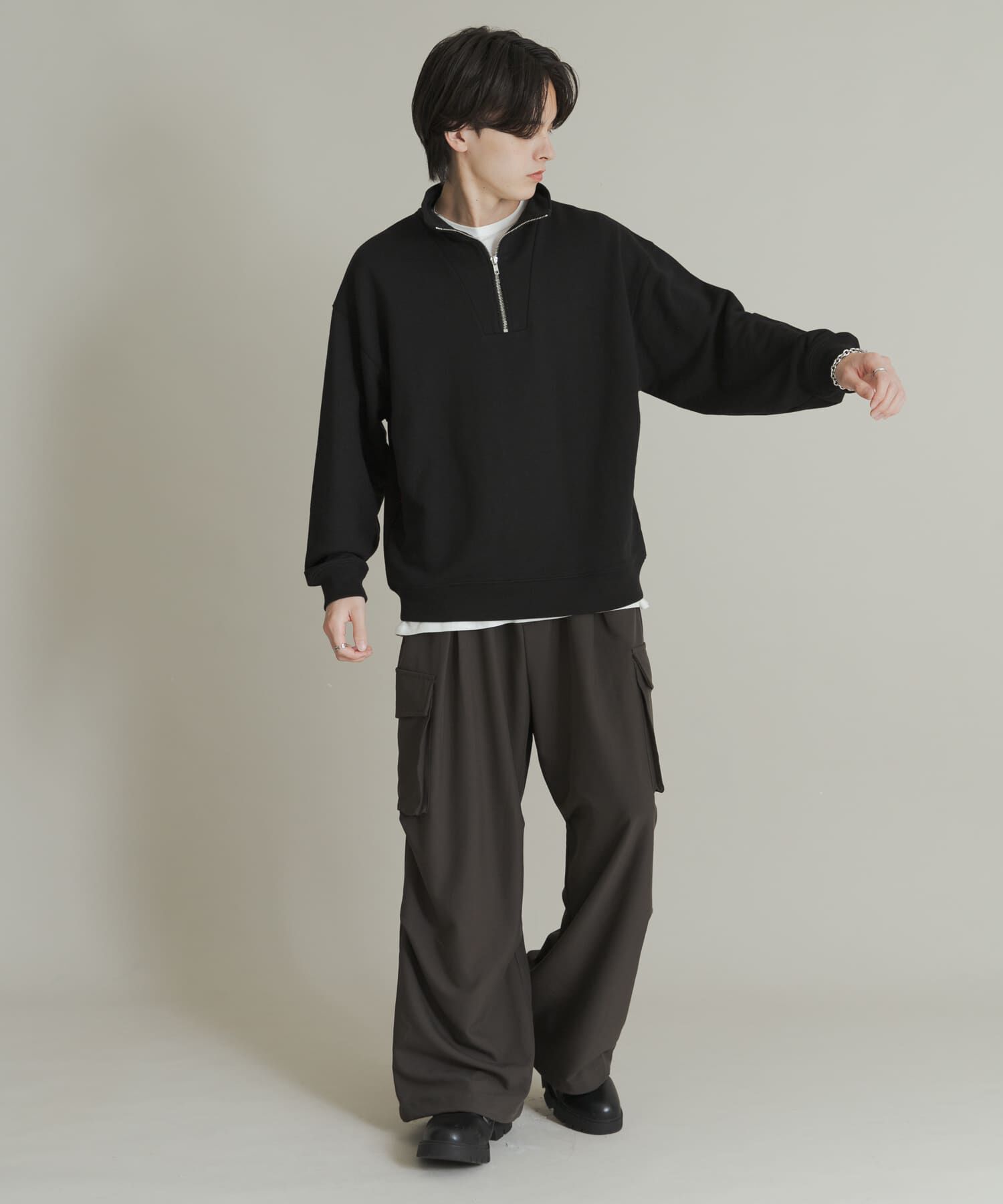 SENSE OF PLACE by URBAN RESEARCH「『一部WEB限定カラー』ハーフジップロングスリーブスウェット」|スウェット・ジャージ|