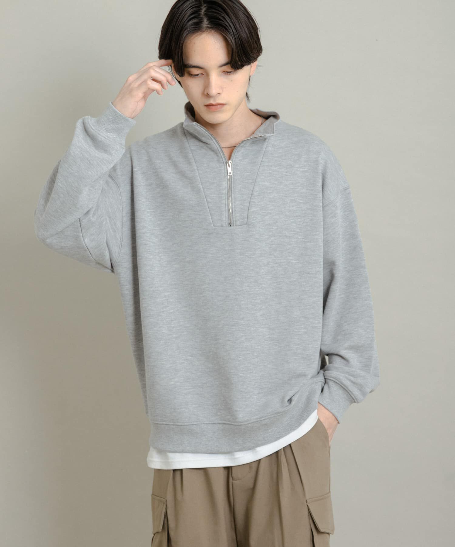 SENSE OF PLACE by URBAN RESEARCH「『一部WEB限定カラー』ハーフジップロングスリーブスウェット」|スウェット・ジャージ|