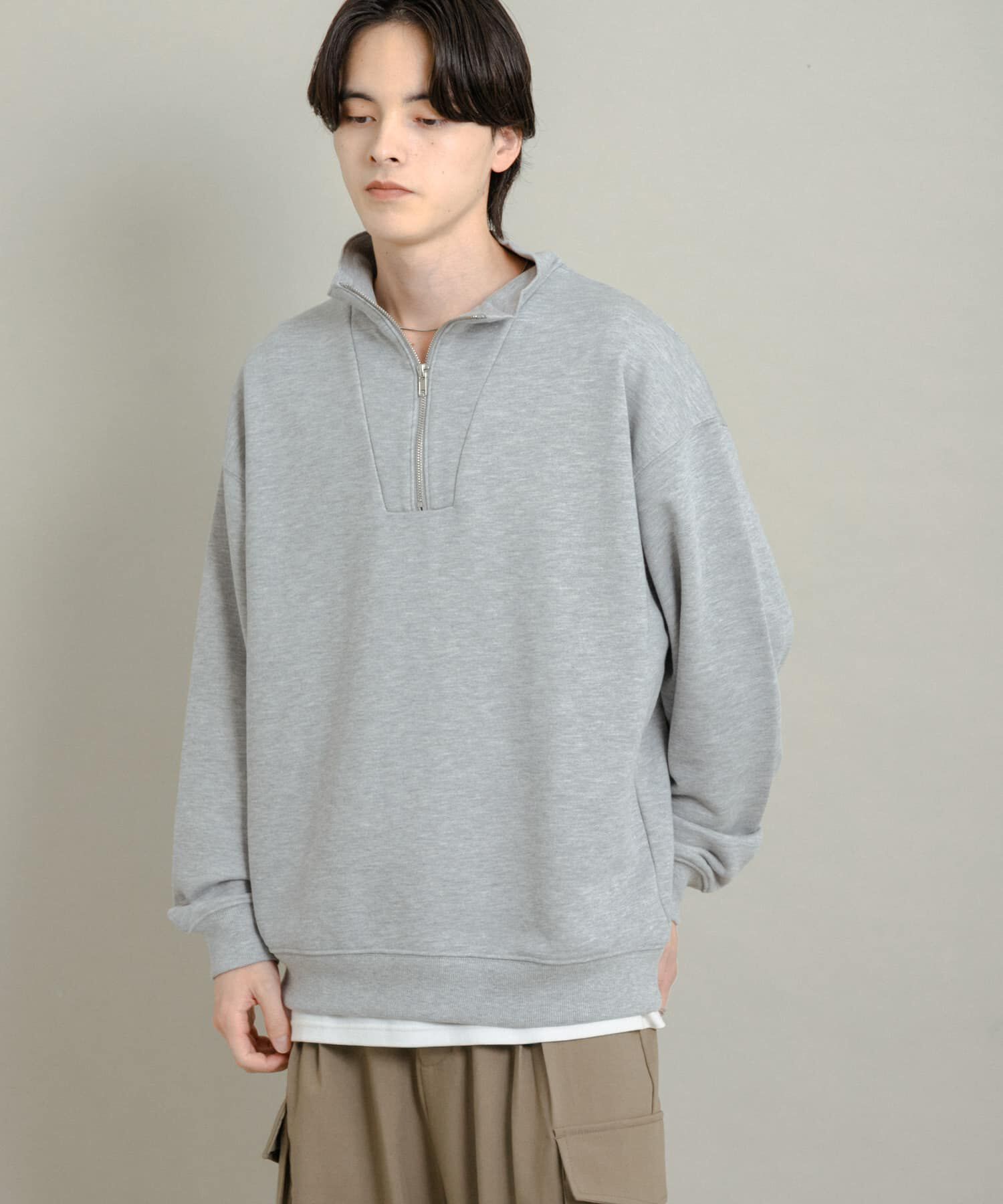 SENSE OF PLACE by URBAN RESEARCH「『一部WEB限定カラー』ハーフジップロングスリーブスウェット」|スウェット・ジャージ|