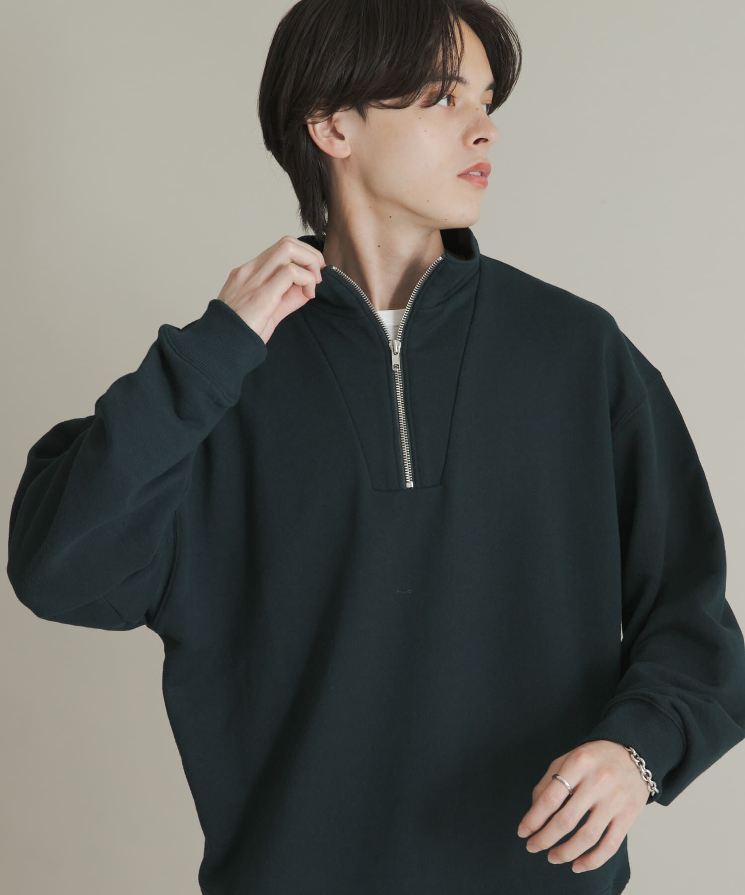 SENSE OF PLACE by URBAN RESEARCH「『一部WEB限定カラー』ハーフジップロングスリーブスウェット」|スウェット・ジャージ|