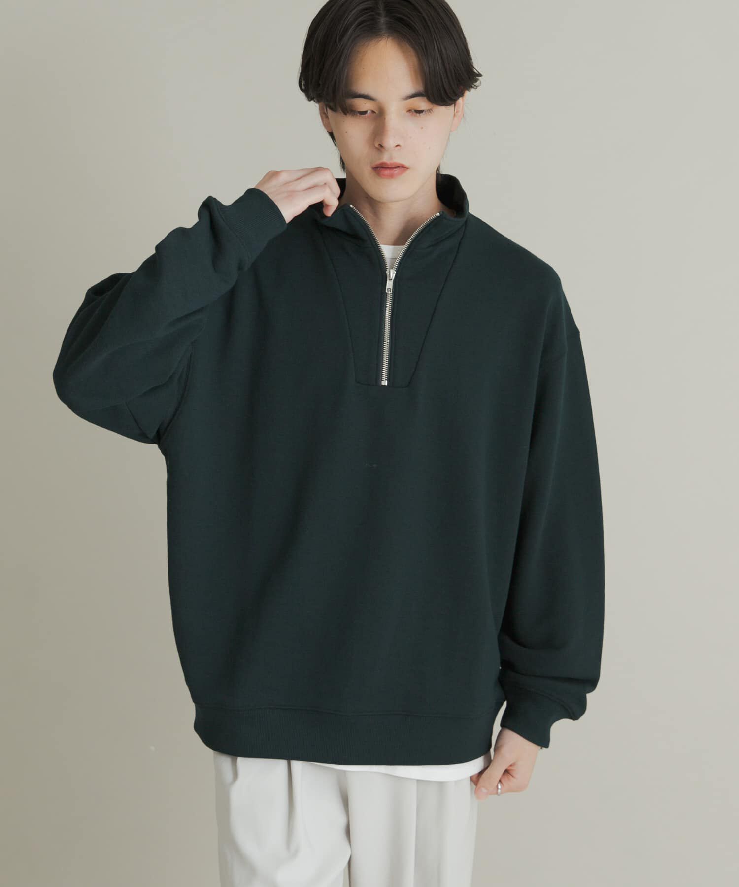 SENSE OF PLACE by URBAN RESEARCH「『一部WEB限定カラー』ハーフジップロングスリーブスウェット」|スウェット・ジャージ|