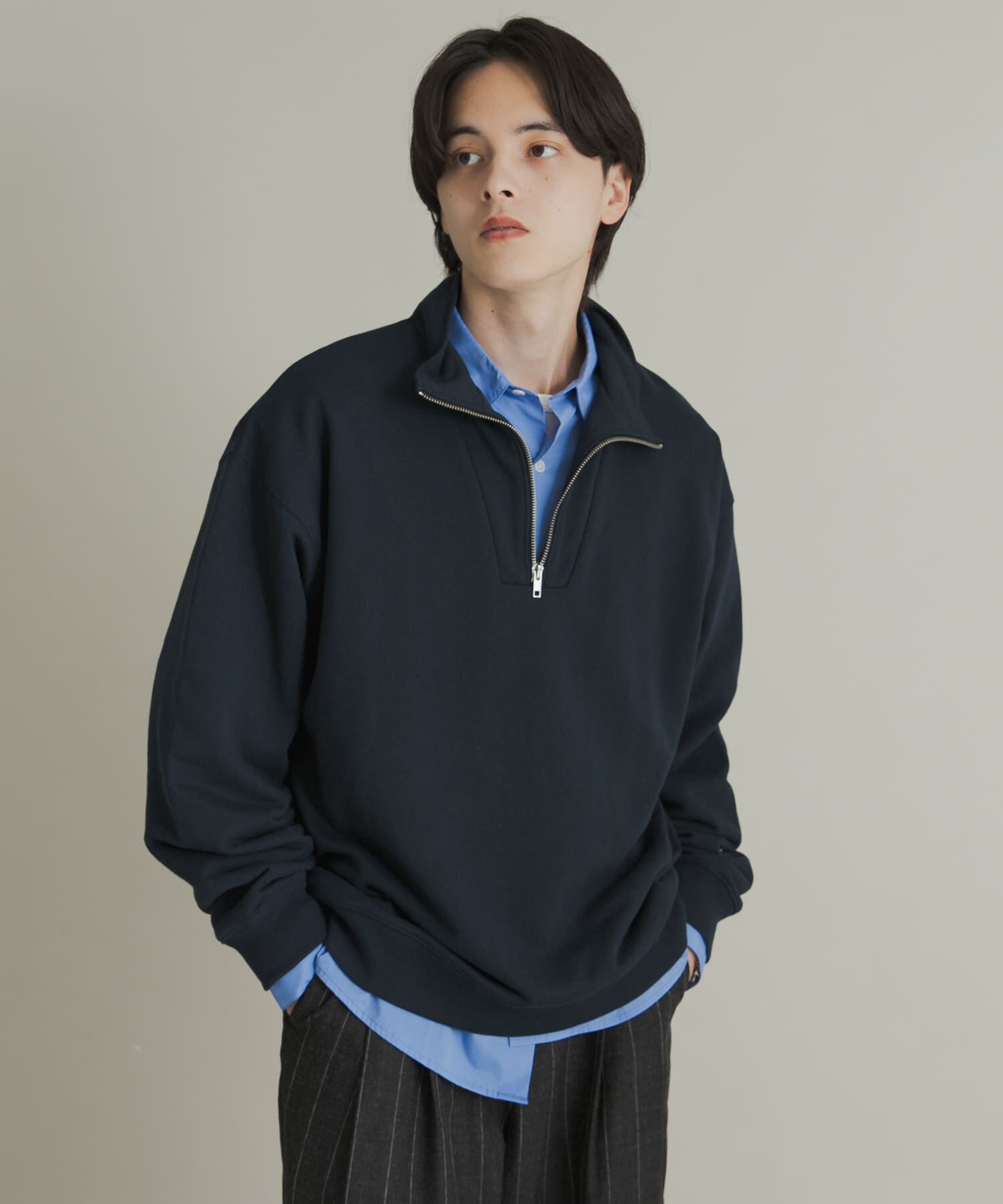 SENSE OF PLACE by URBAN RESEARCH「『一部WEB限定カラー』ハーフジップロングスリーブスウェット」|スウェット・ジャージ|