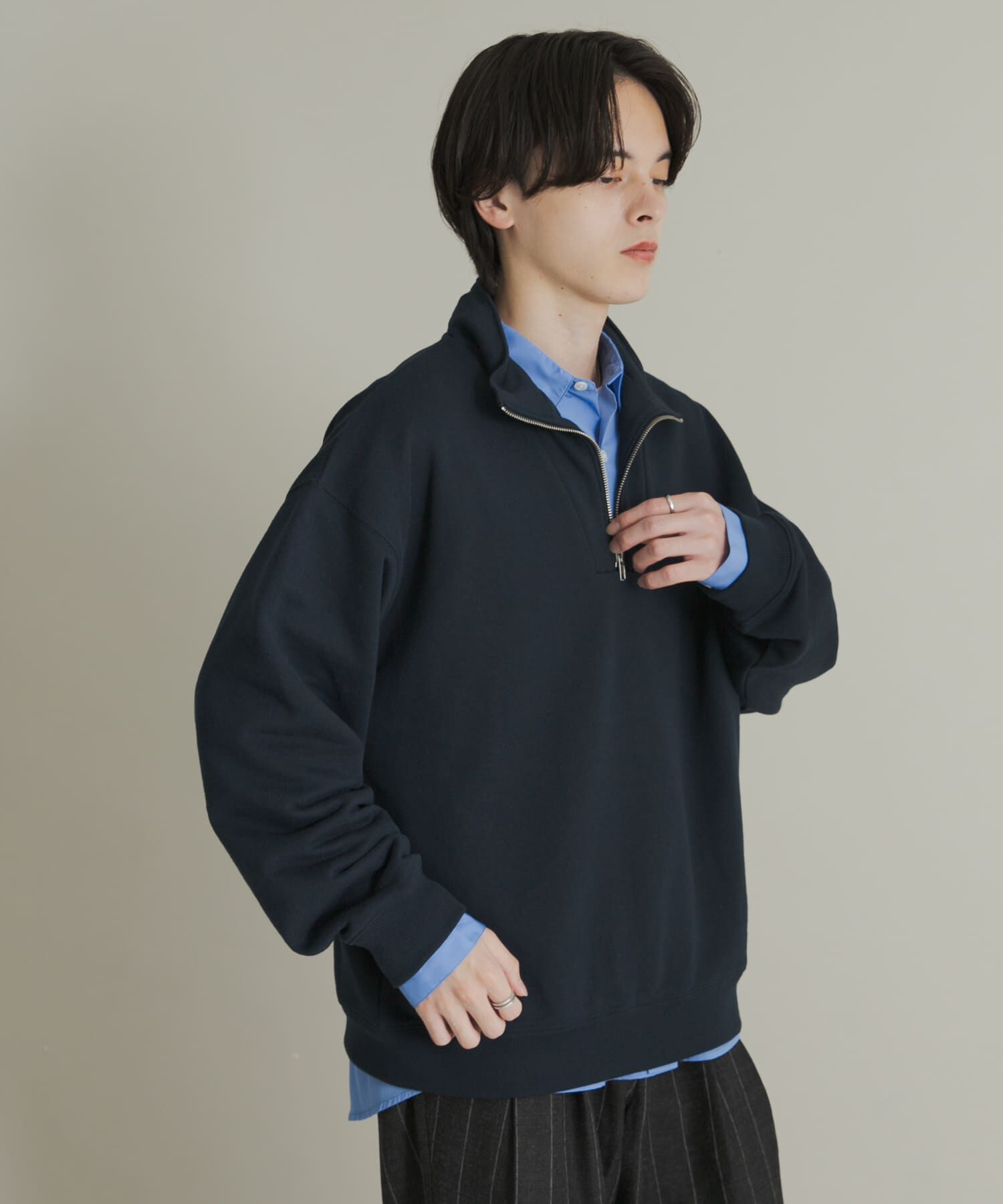 SENSE OF PLACE by URBAN RESEARCH「『一部WEB限定カラー』ハーフジップロングスリーブスウェット」|スウェット・ジャージ|