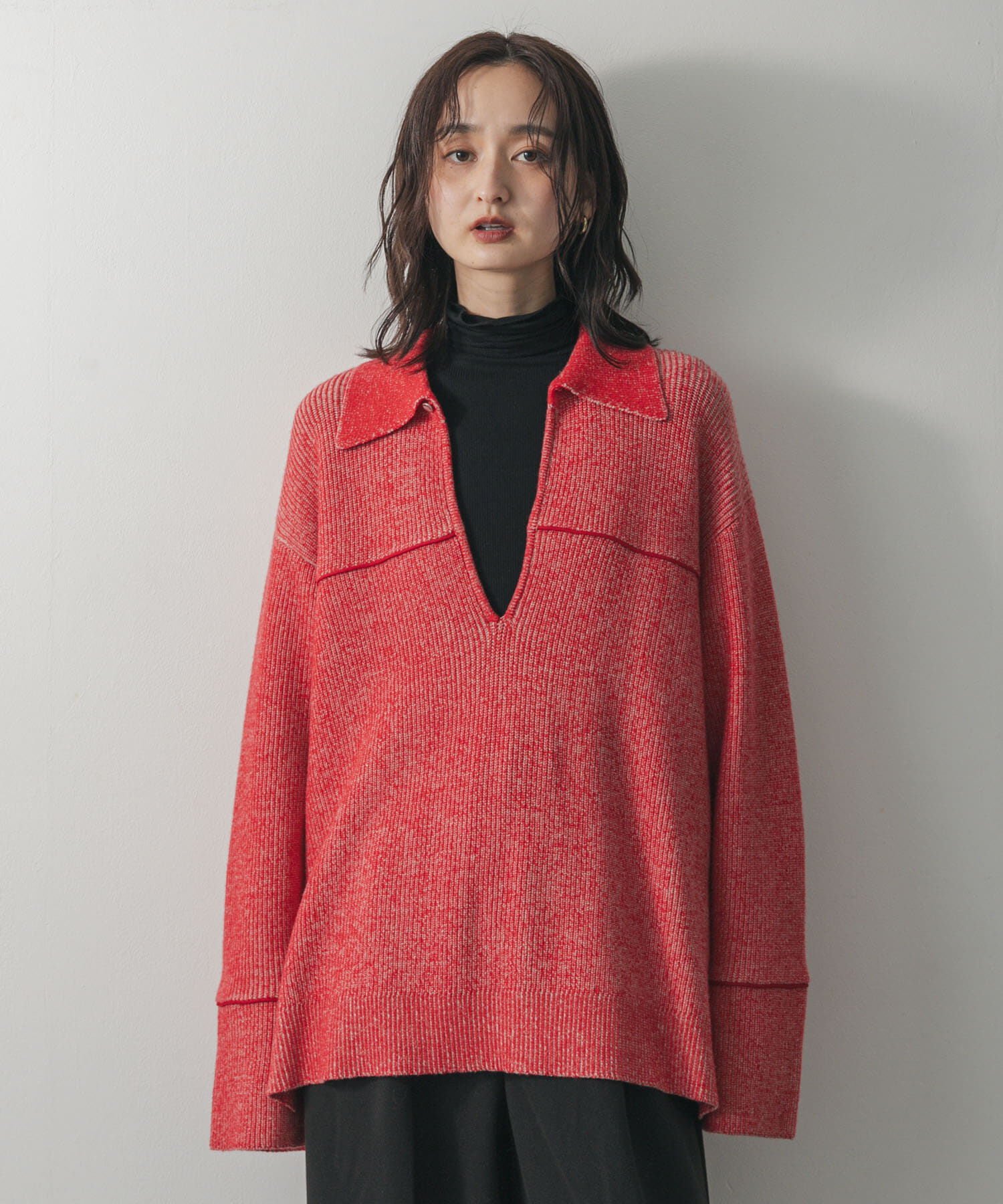 SENSE OF PLACE by URBAN RESEARCH「ルーズフカVネックセーター」|ニット・セーター|