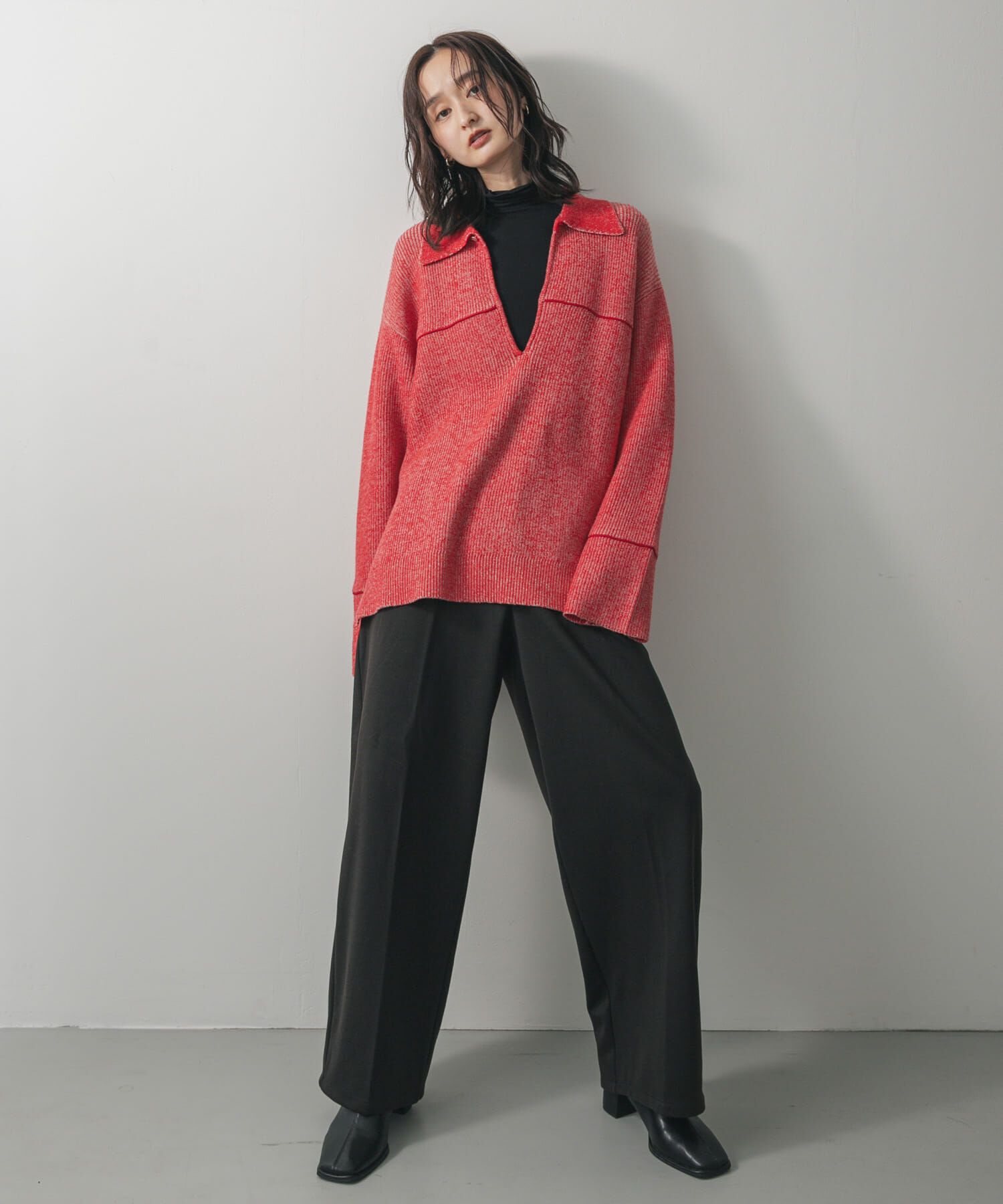 SENSE OF PLACE by URBAN RESEARCH「ルーズフカVネックセーター」|ニット・セーター|