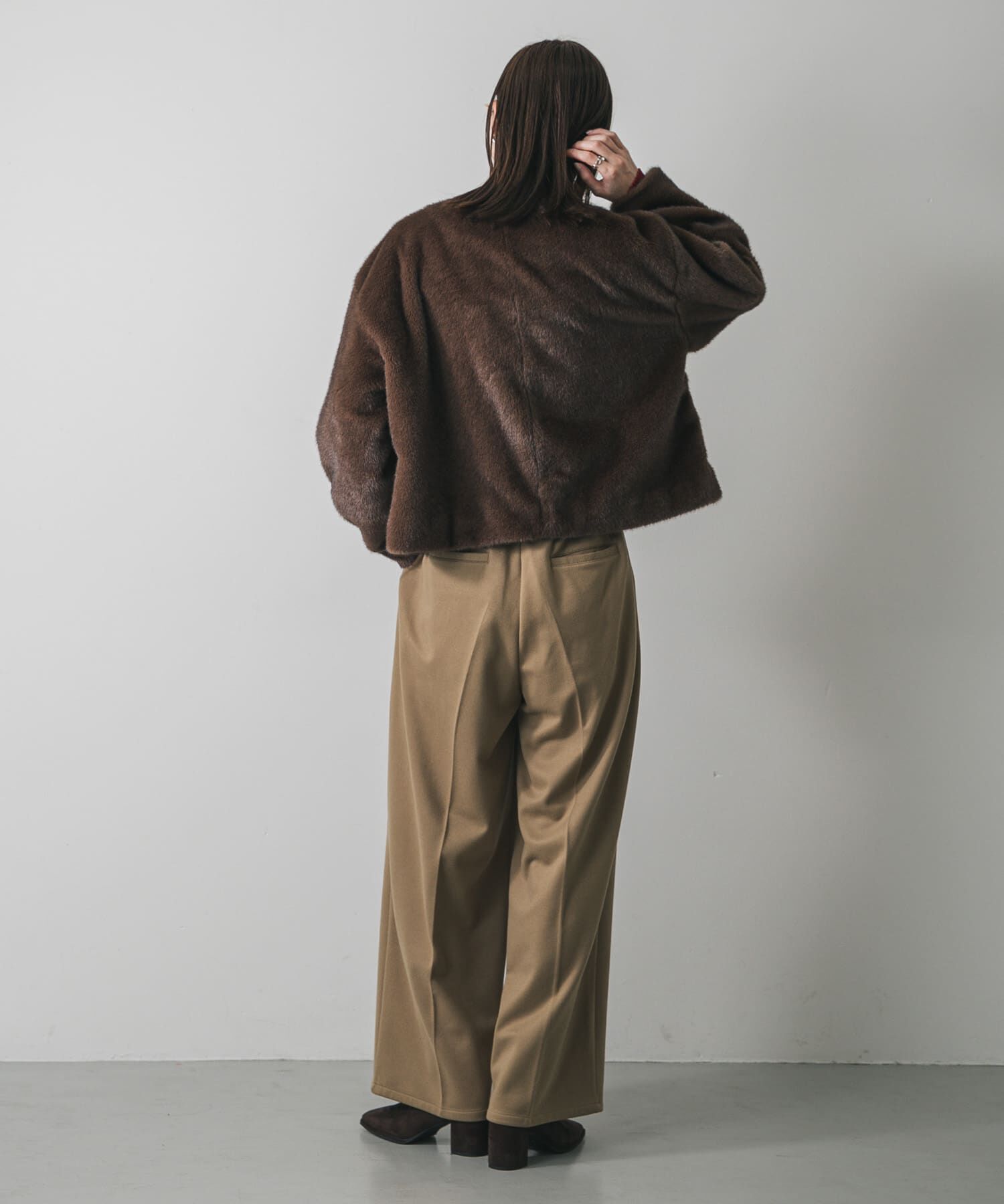 SENSE OF PLACE by URBAN RESEARCH「『BLACK, TALLサイズ/WEB限定』ジャージーストレートスラックス」|その他|