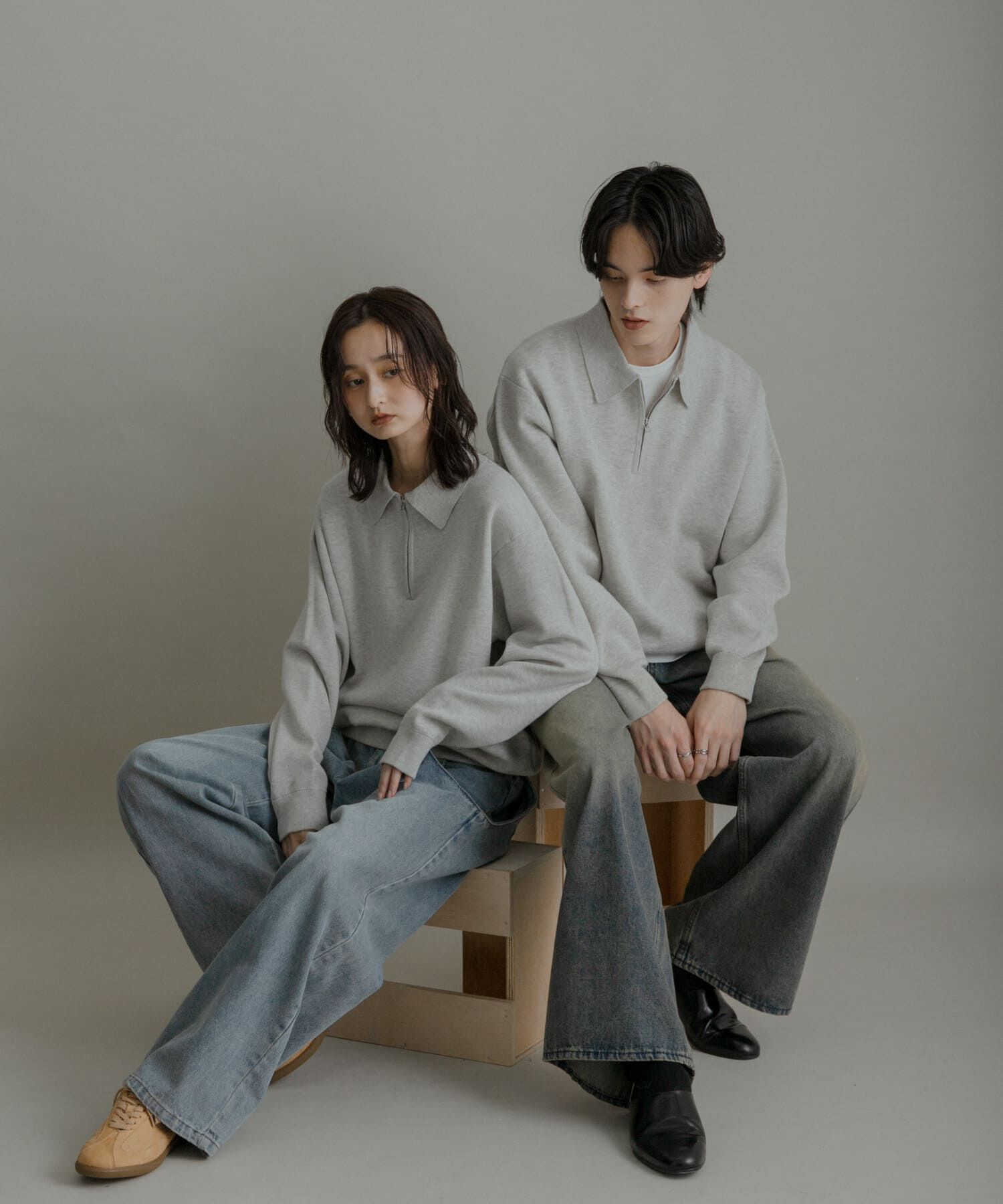 SENSE OF PLACE by URBAN RESEARCH「『ユニセックス』スウェットライクハーフジップニット」|ニット・セーター|