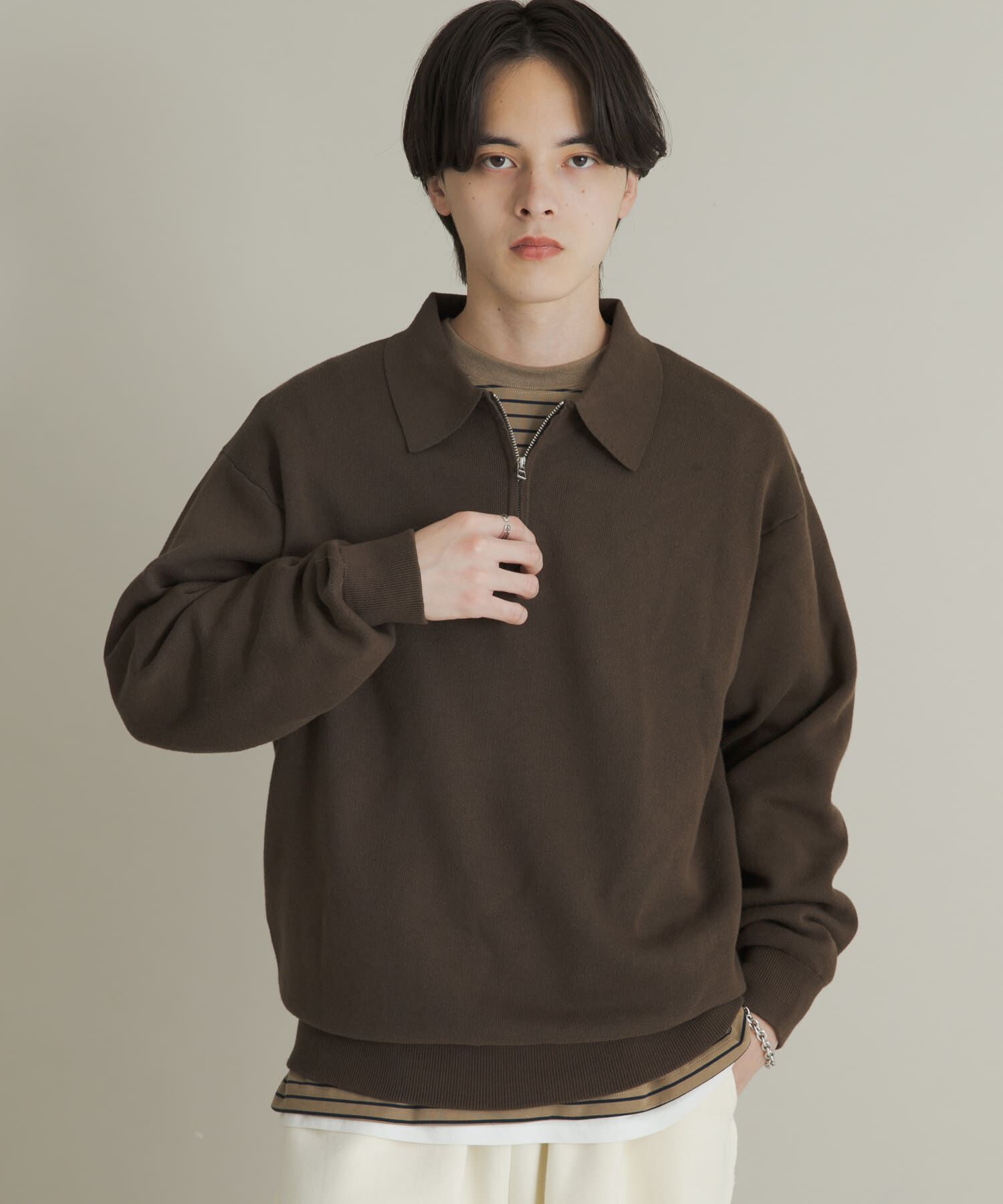 SENSE OF PLACE by URBAN RESEARCH「『ユニセックス』スウェットライクハーフジップニット」|ニット・セーター|