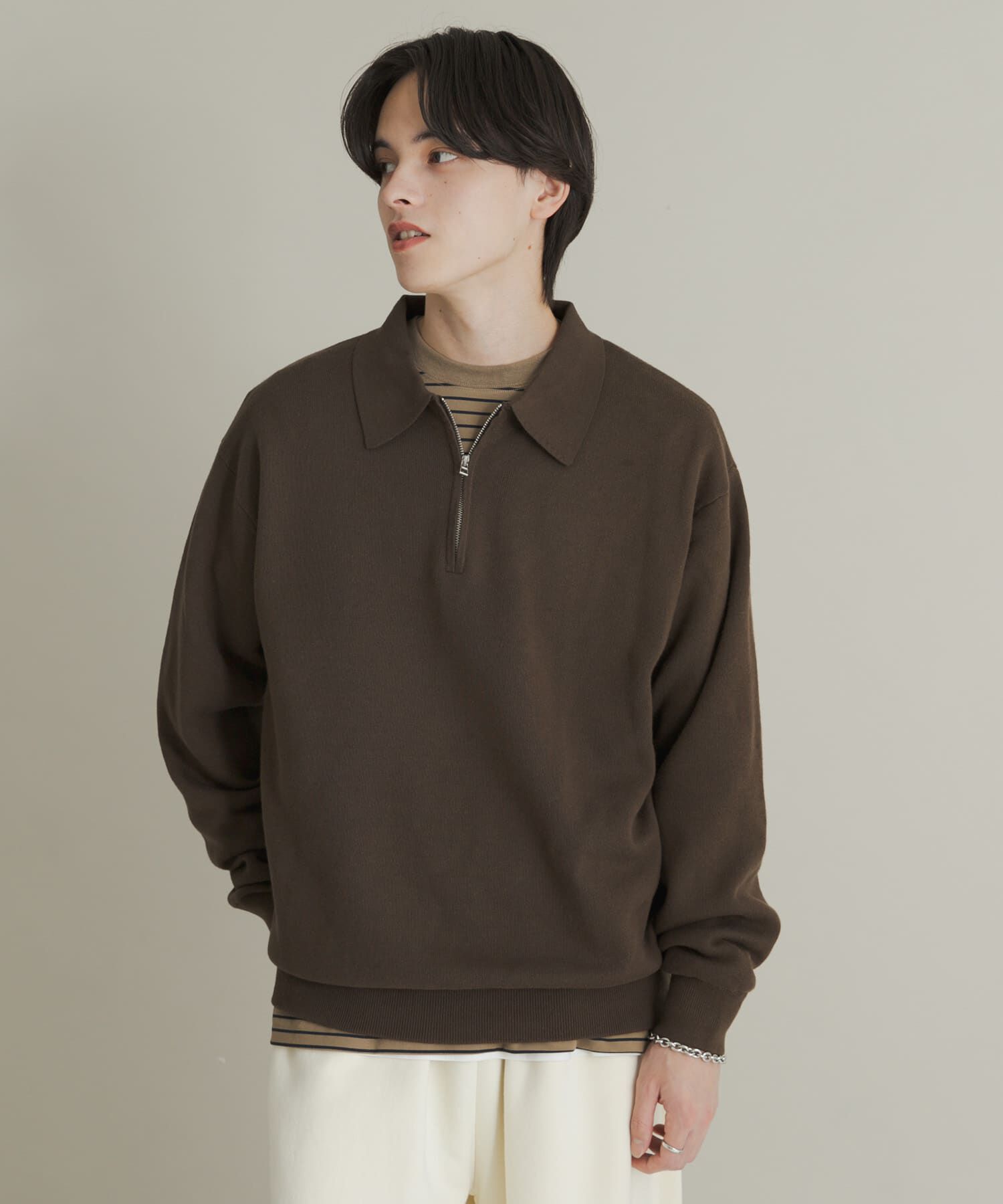 SENSE OF PLACE by URBAN RESEARCH「『ユニセックス』スウェットライクハーフジップニット」|ニット・セーター|