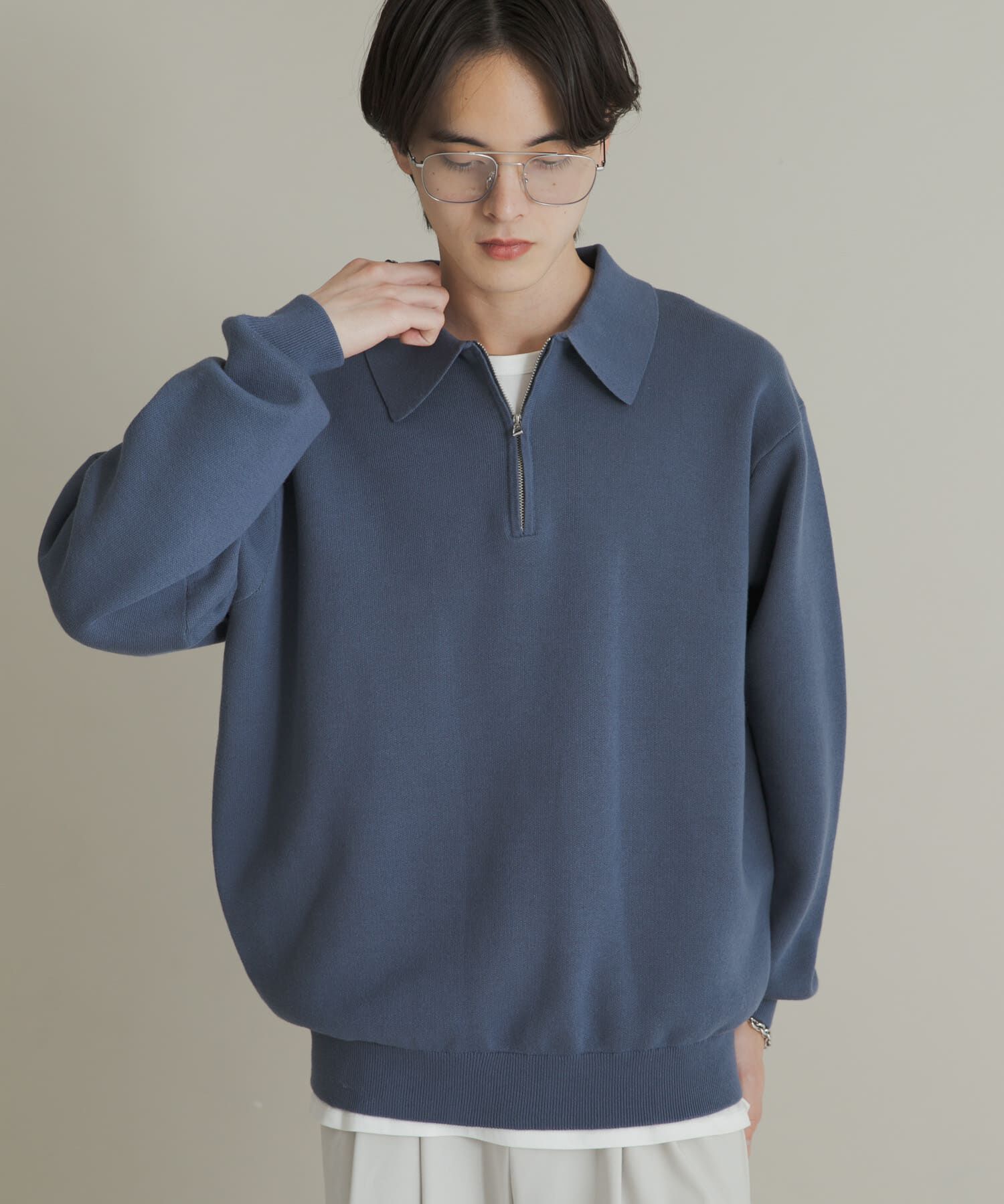 SENSE OF PLACE by URBAN RESEARCH「『ユニセックス』スウェットライクハーフジップニット」|ニット・セーター|