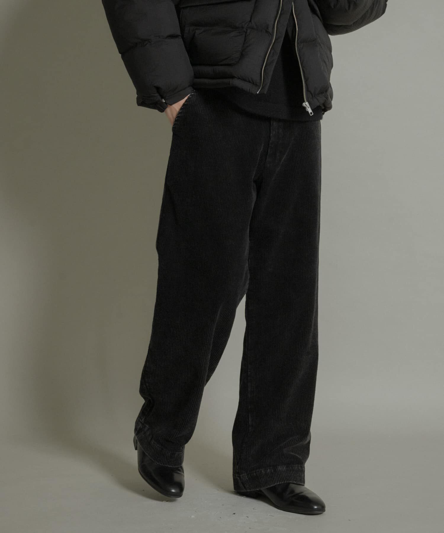 SENSE OF PLACE by URBAN RESEARCH「ケミカルコーデュロイストレートパンツ」|その他|ブラック