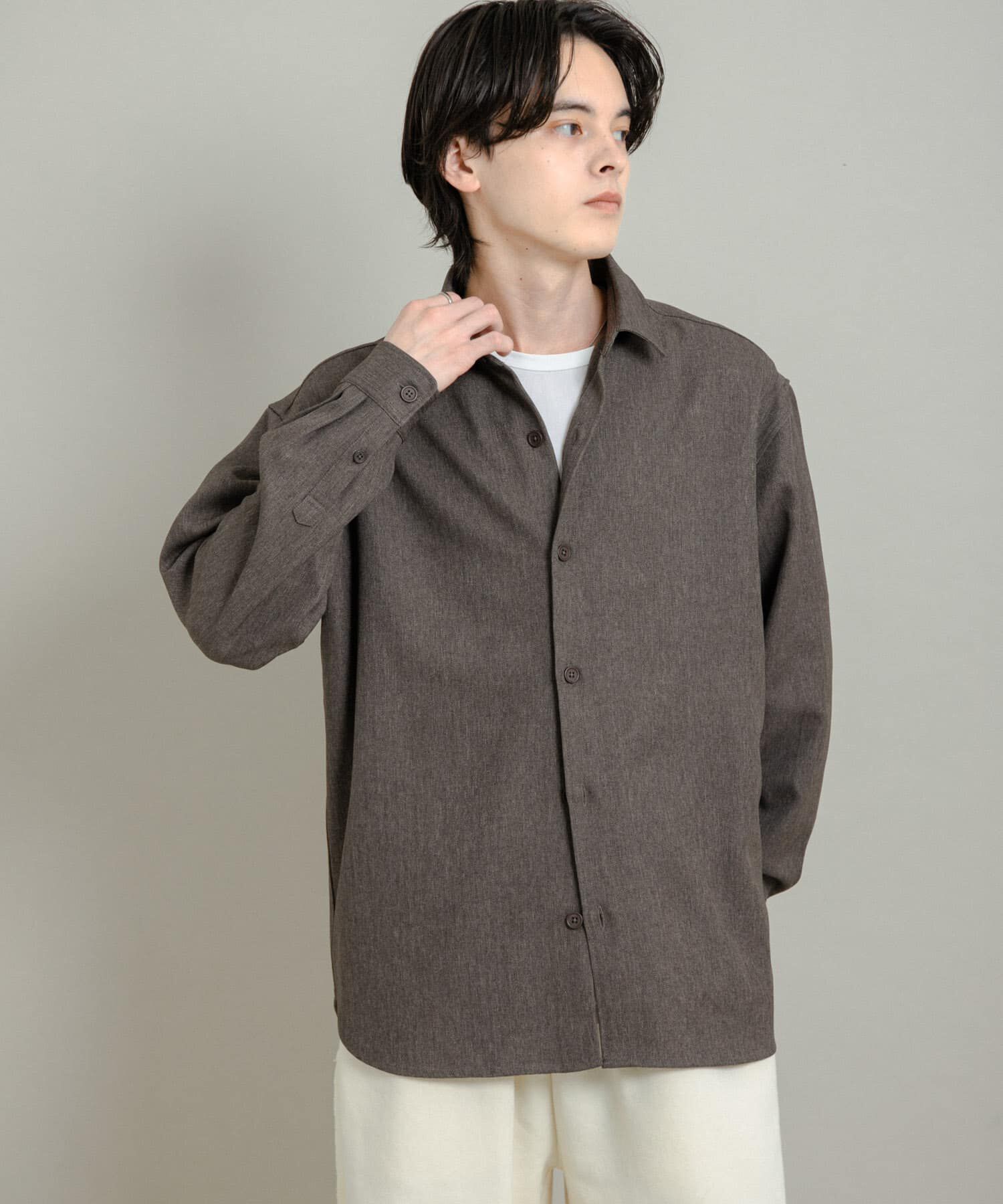 SENSE OF PLACE by URBAN RESEARCH「『UR TECH』ヘリンボーンレギュラーカラーシャツ」|シャツ・ブラウス|