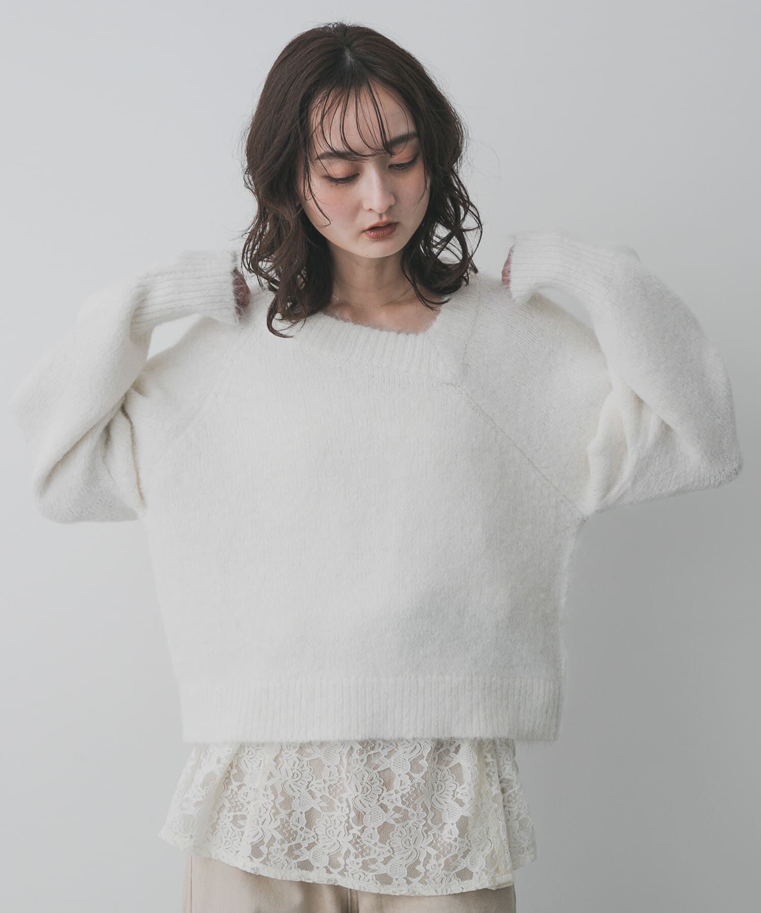 SENSE OF PLACE by URBAN RESEARCH「アシメネックニット」|ニット・セーター|