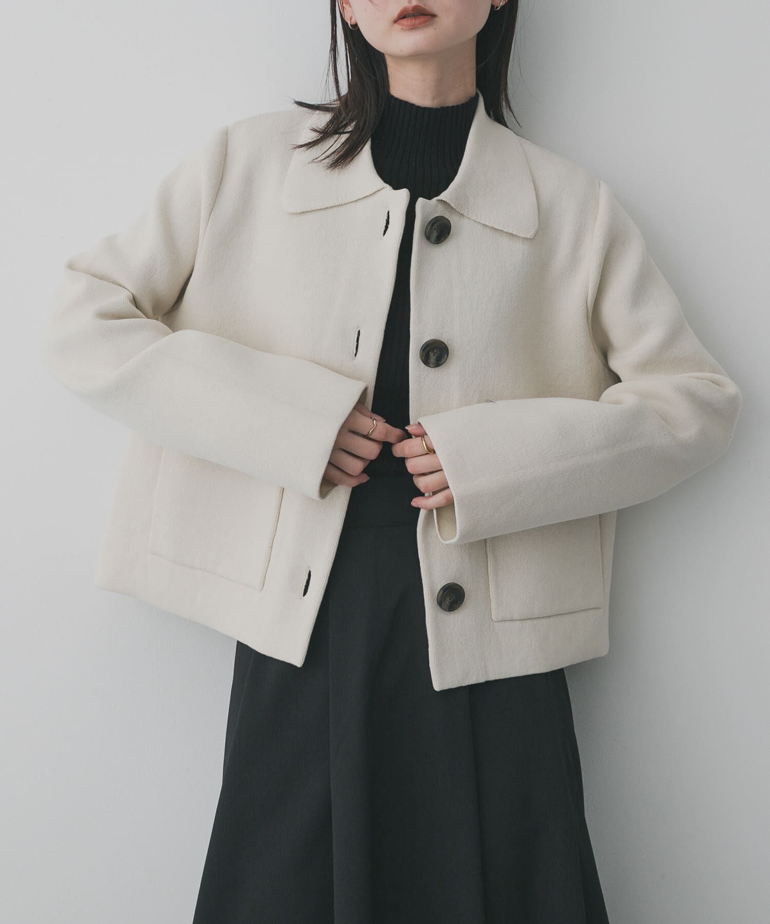 SENSE OF PLACE by URBAN RESEARCH「『洗濯可』ビックボタンニットジャケット」|ニット・セーター|アイボリー