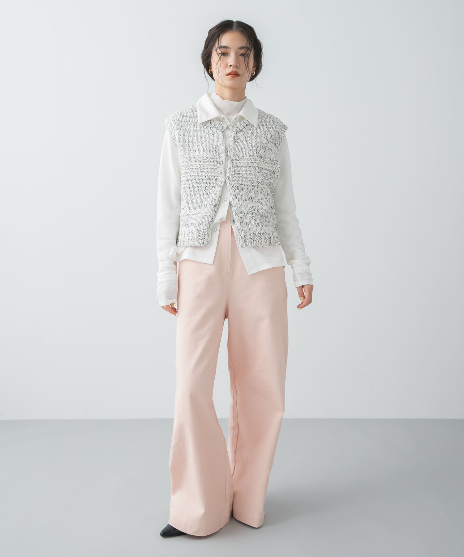 SENSE OF PLACE by URBAN RESEARCH「『洗濯可』ミックスカラーローゲージベスト」|ベスト・ジレ|アイボリー