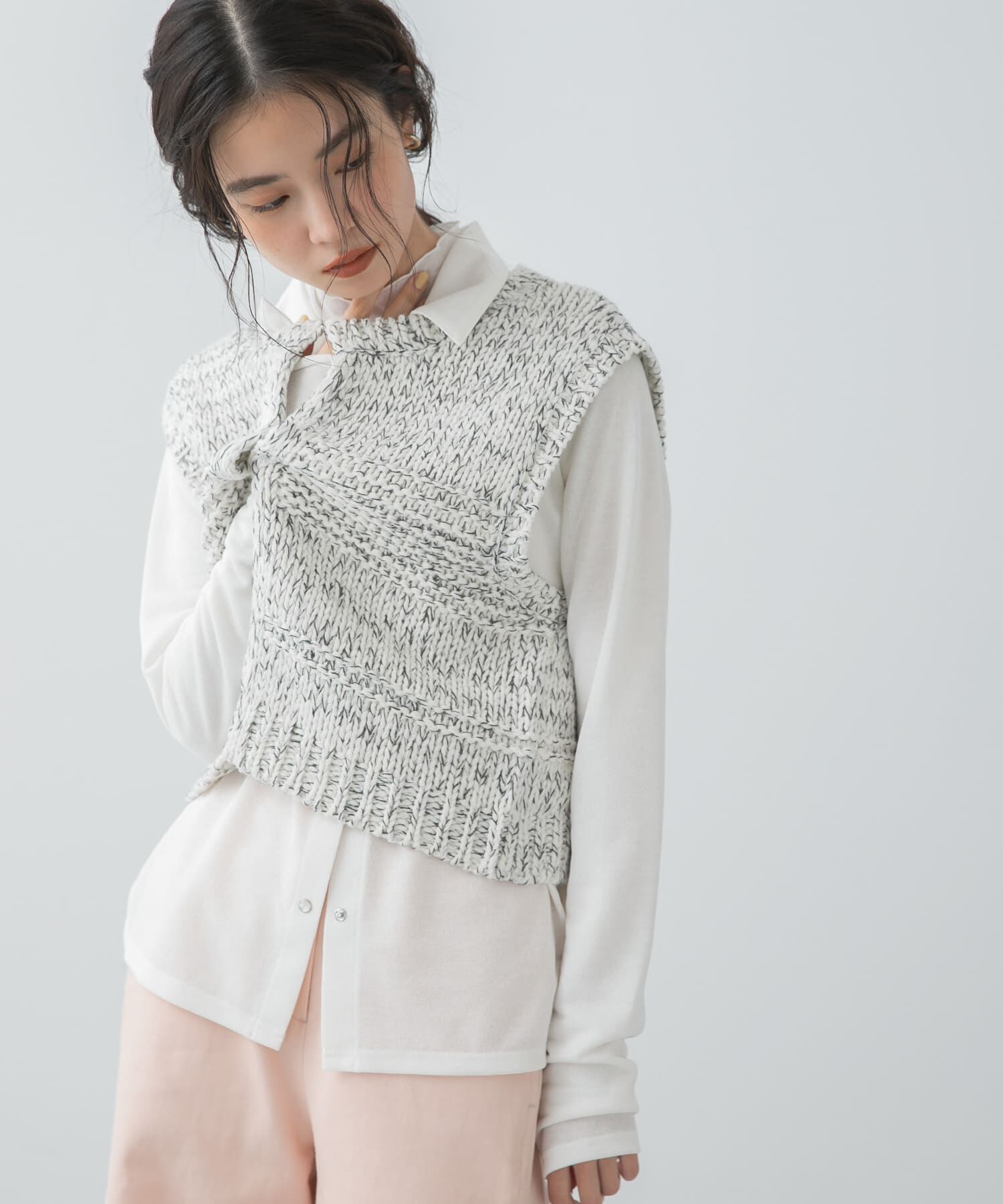 SENSE OF PLACE by URBAN RESEARCH「『洗濯可』ミックスカラーローゲージベスト」|ベスト・ジレ|