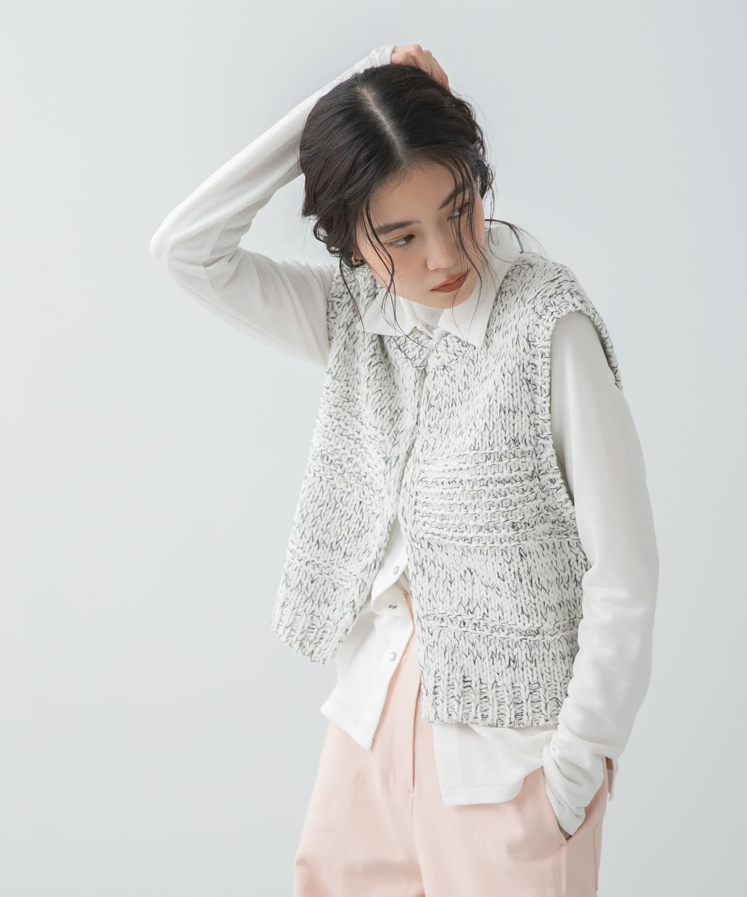 SENSE OF PLACE by URBAN RESEARCH「『洗濯可』ミックスカラーローゲージベスト」|ベスト・ジレ|