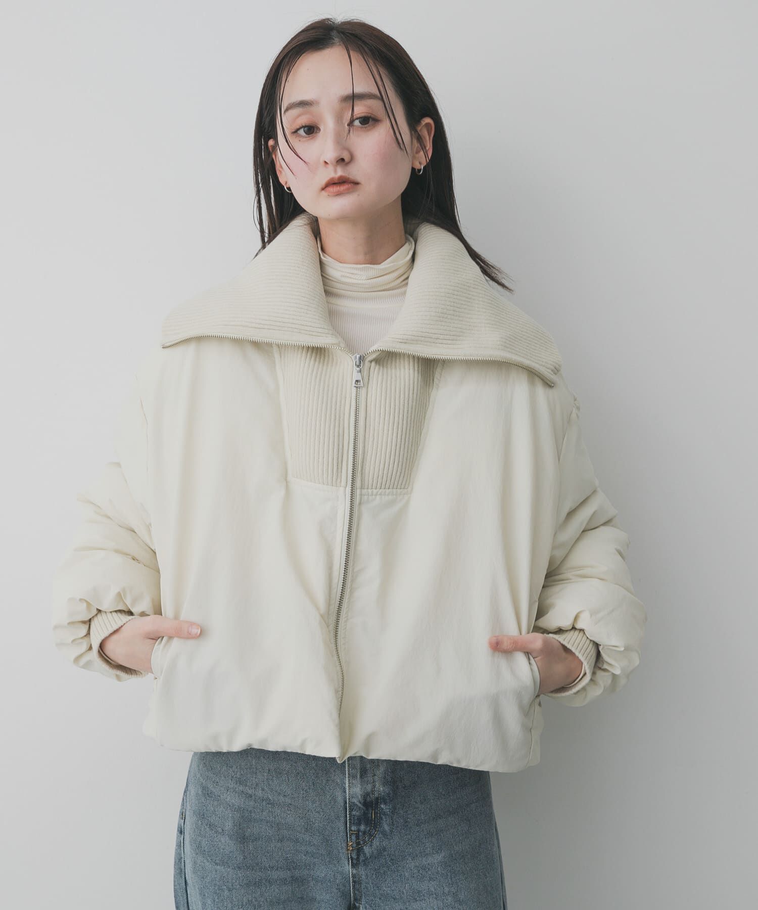 SENSE OF PLACE by URBAN RESEARCH「ビッグカラーショートパフジャケット」|ダウン|