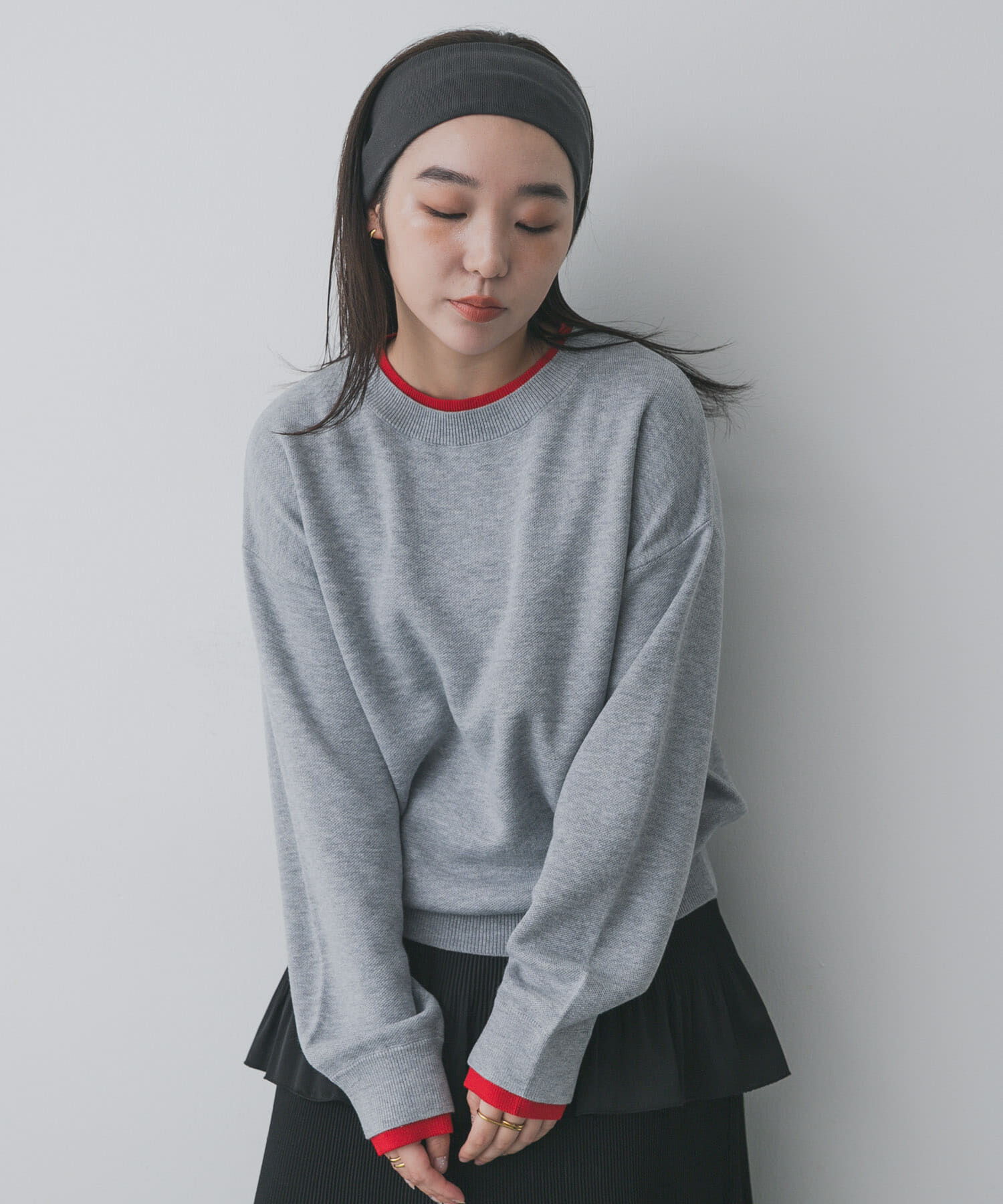 SENSE OF PLACE by URBAN RESEARCH「『洗濯可』バイカラーレイヤードセーター」|ニット・セーター|