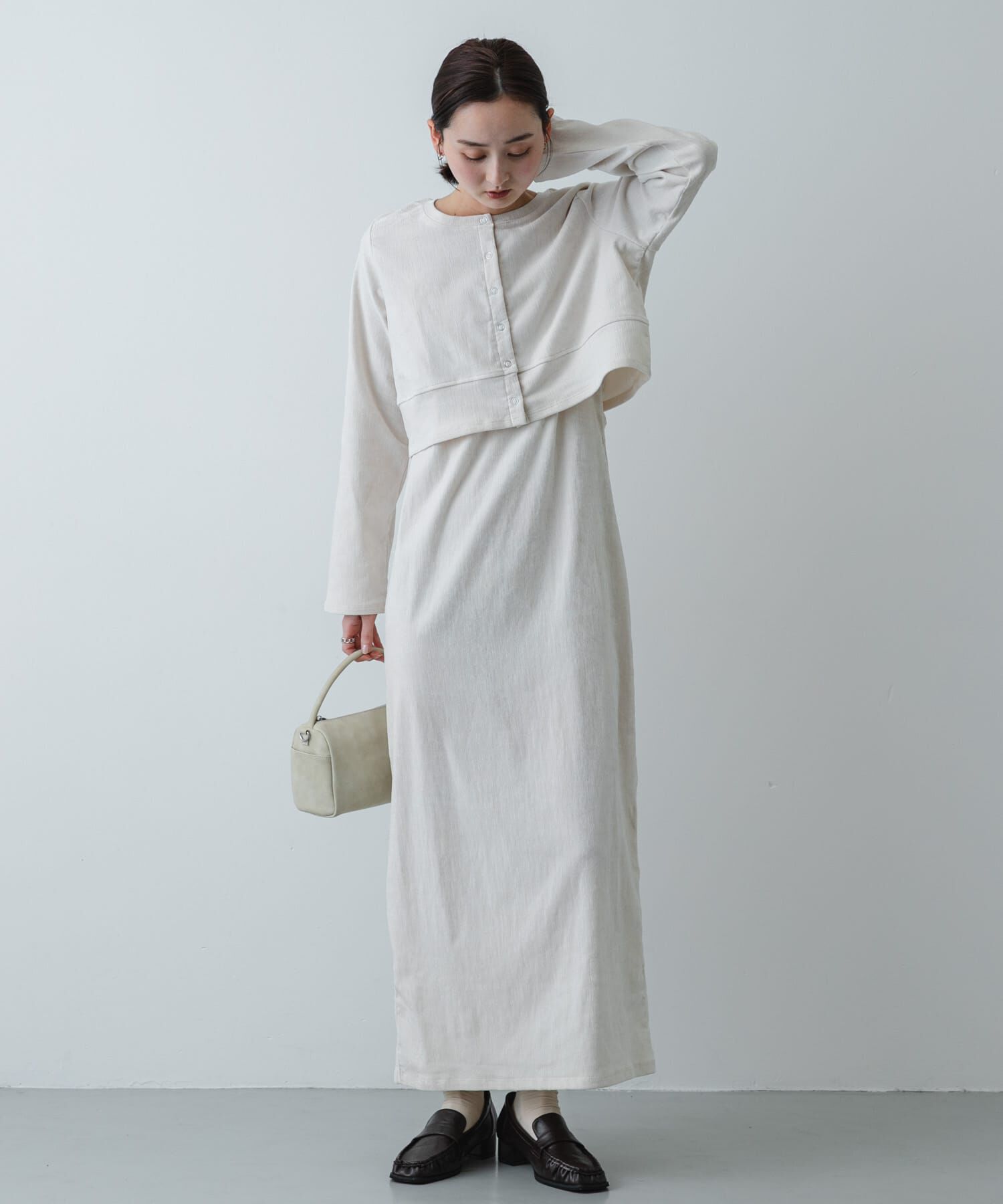 SENSE OF PLACE by URBAN RESEARCH「2Pベロアアンサンブルワンピース」|ワンピース|