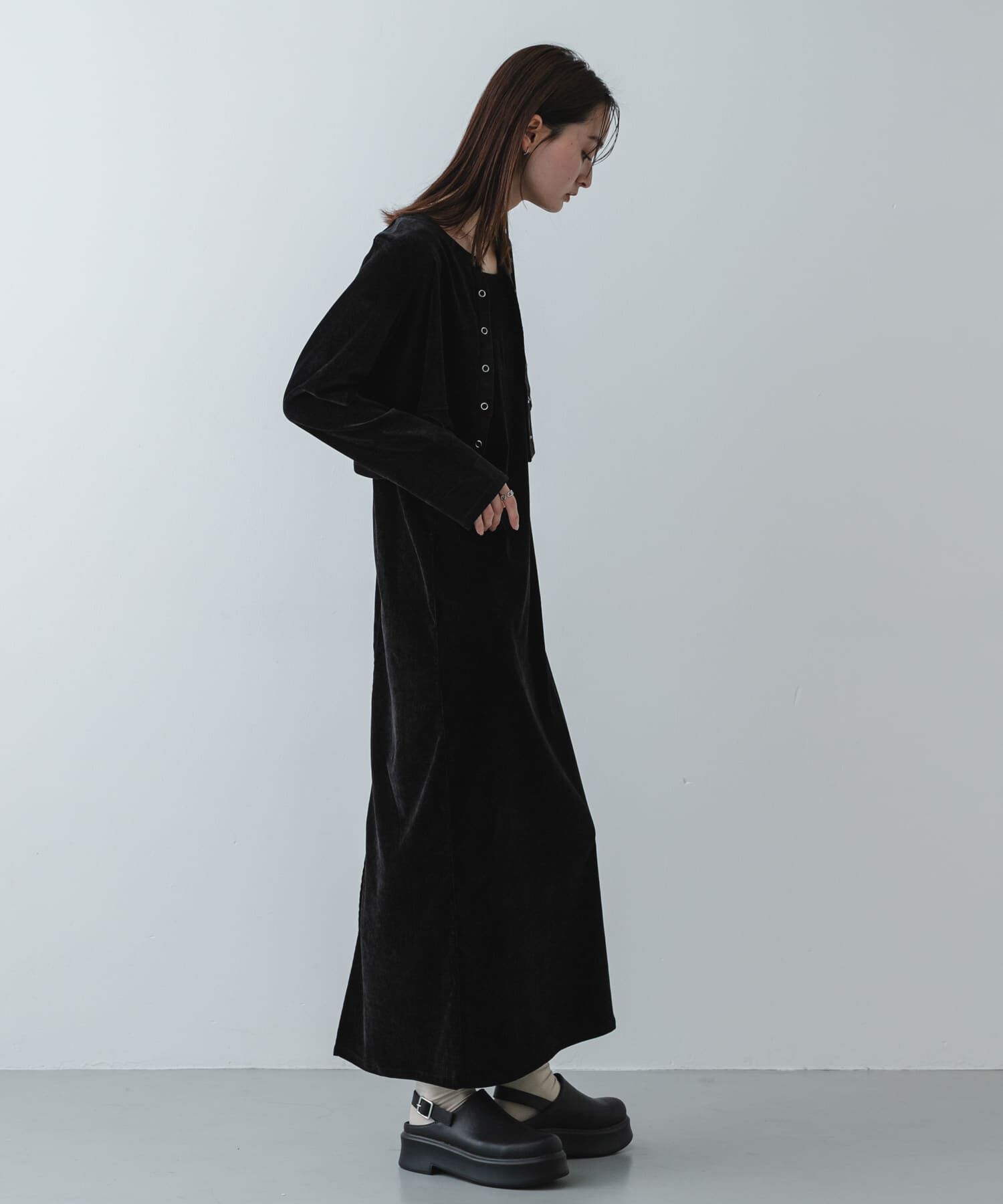 SENSE OF PLACE by URBAN RESEARCH「2Pベロアアンサンブルワンピース」|ワンピース|