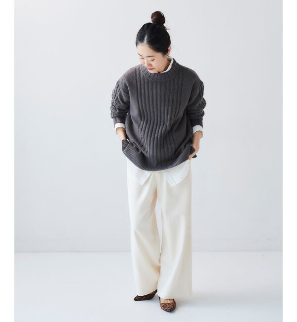 le.coeur blanc「《手洗い可能》コスミカルウォームイージーワイドパンツ」|その他|