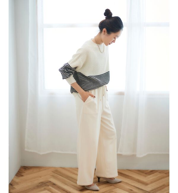 le.coeur blanc「《手洗い可能》コスミカルウォームイージーワイドパンツ」|その他|