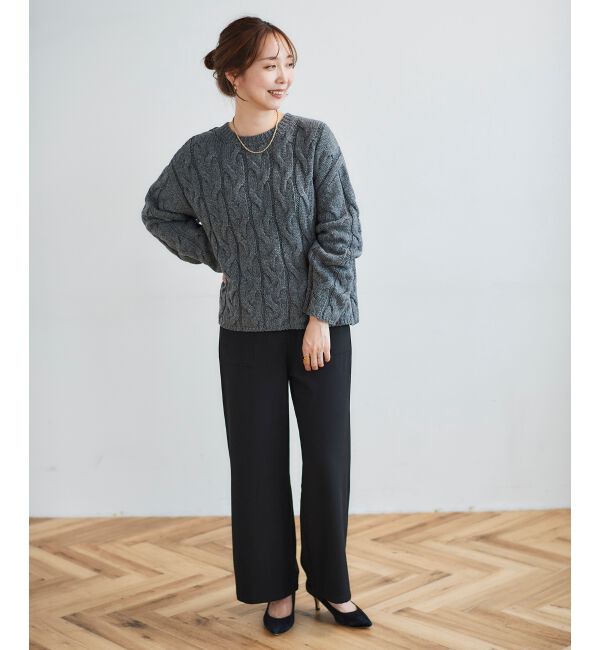 le.coeur blanc「《手洗い可能》コスミカルウォームイージーワイドパンツ」|その他|