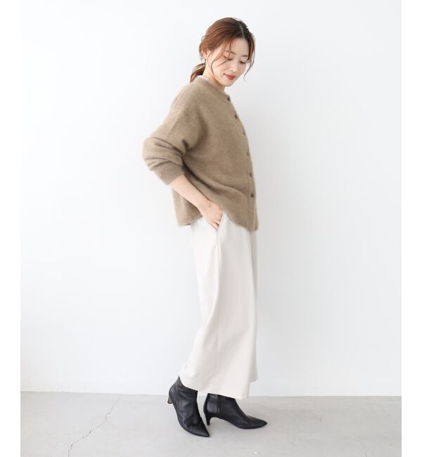 le.coeur blanc「ウールライクウエストデザインワイドクロップドパンツ」|その他|