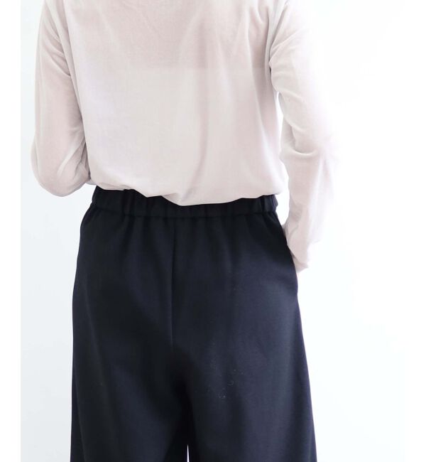 le.coeur blanc「ウールライクウエストデザインワイドクロップドパンツ」|その他|