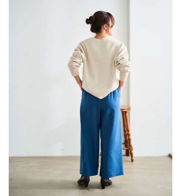le.coeur blanc「ウールライクウエストデザインワイドクロップドパンツ」|その他|
