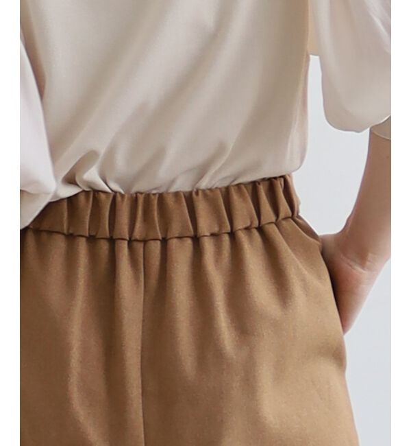 le.coeur blanc「ウールライクウエストデザインワイドクロップドパンツ」|その他|