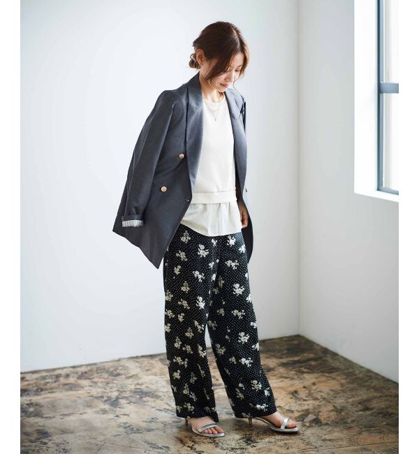 le.coeur blanc「ドット&times;フラワーサテンパンツ」|その他|